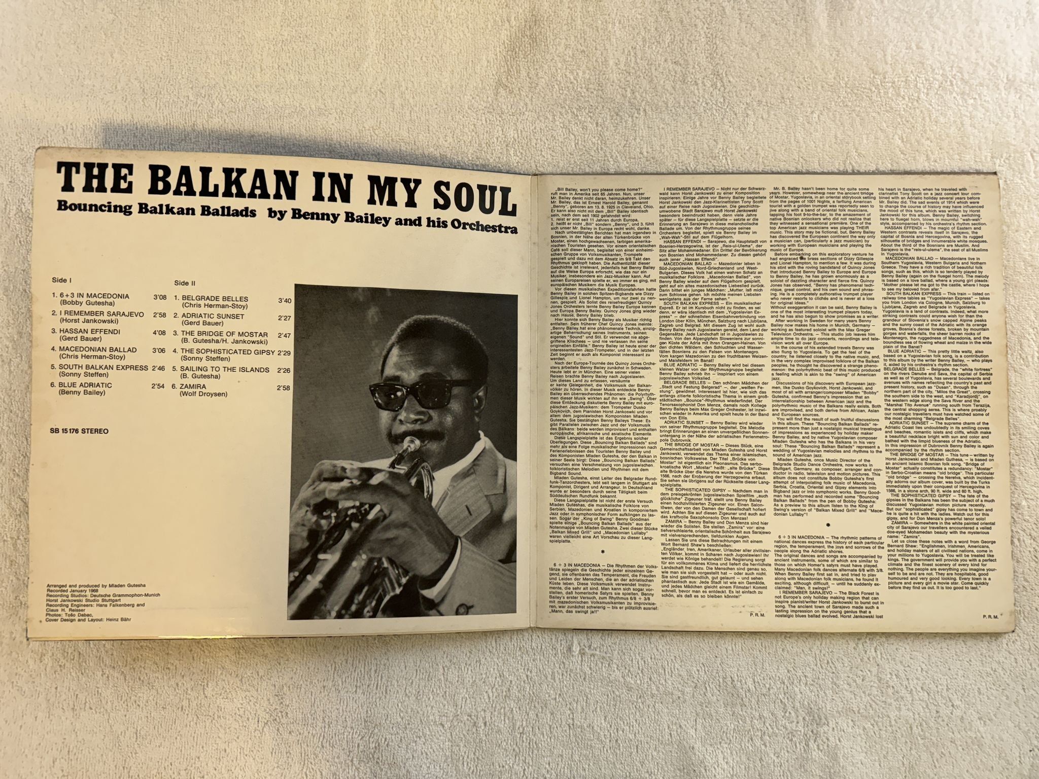 Omslagsbild för skivan BENNY BAILEY the Balkan in my soul LP -68 Ger SABA SB 15176 ST