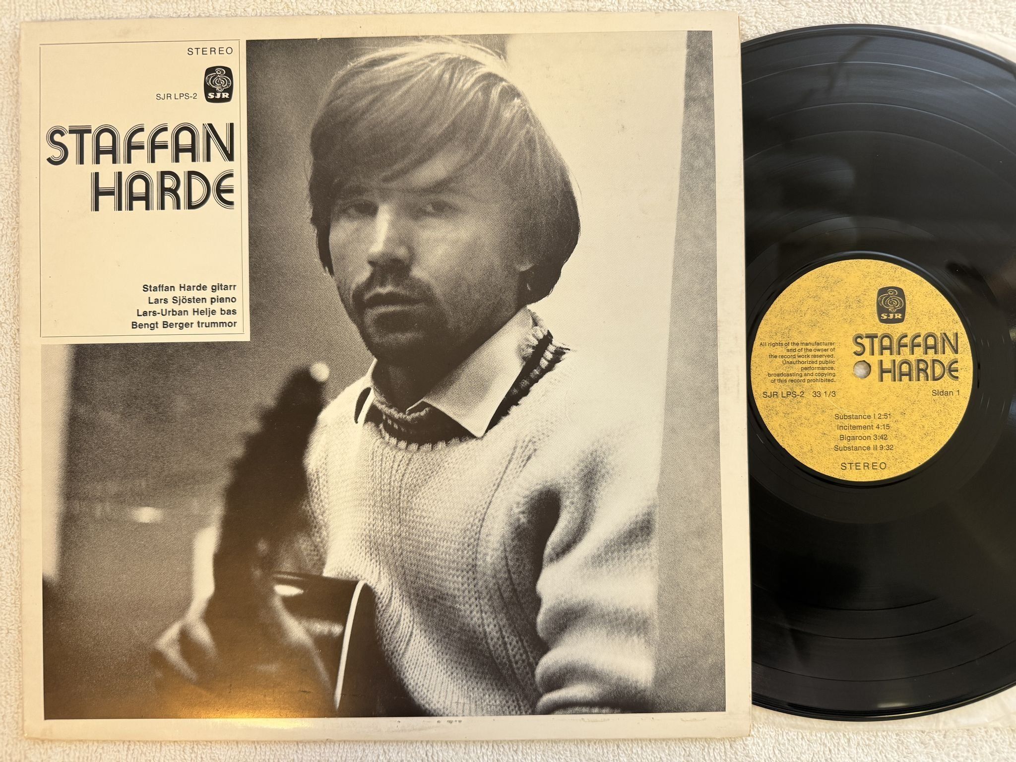 Omslagsbild för skivan STAFFAN HARDE s/t LP -72 Swe SJR LPS-2 *** RARE FREE JAZZ ***