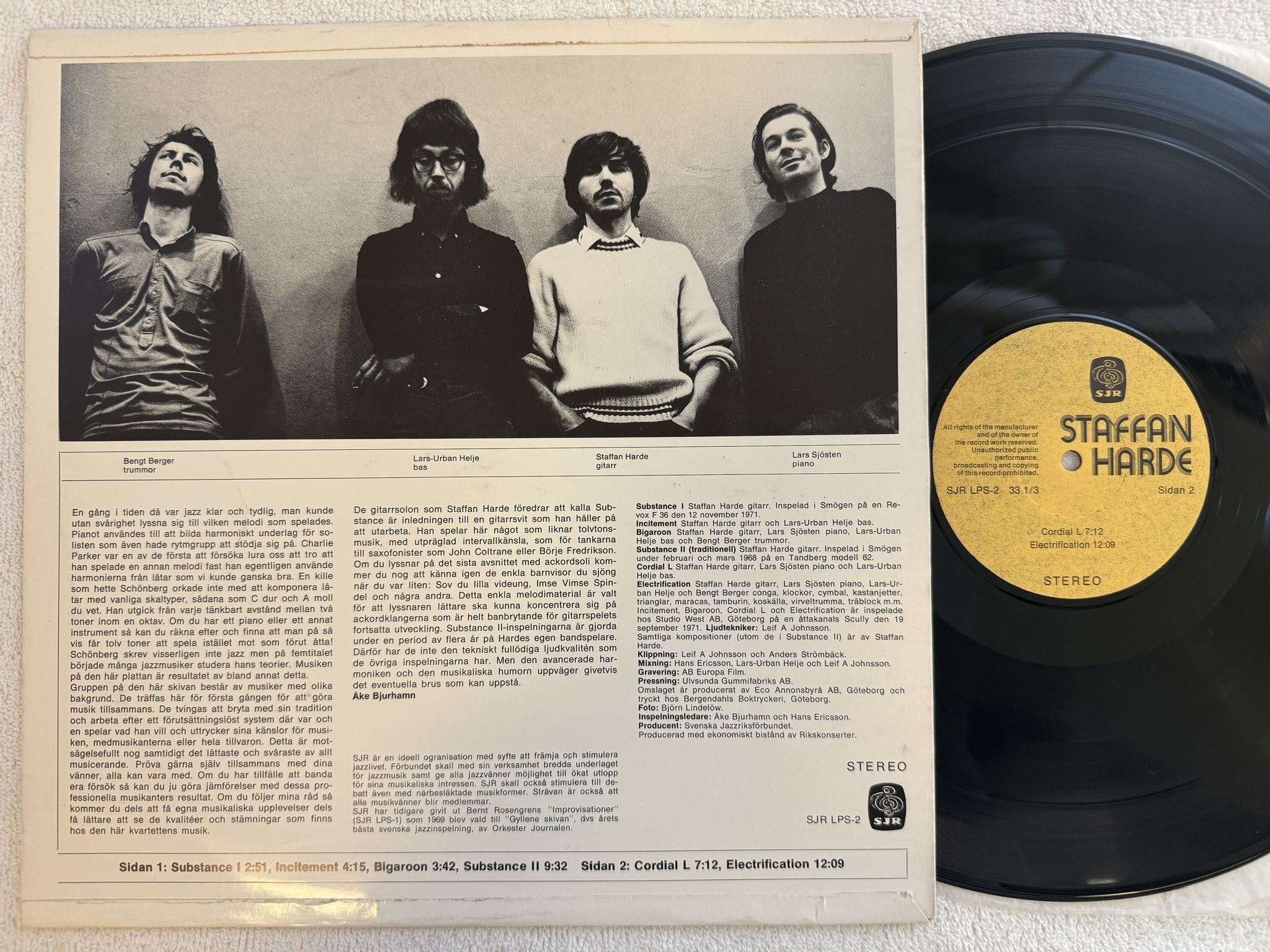 Omslagsbild för skivan STAFFAN HARDE s/t LP -72 Swe SJR LPS-2 *** RARE FREE JAZZ ***