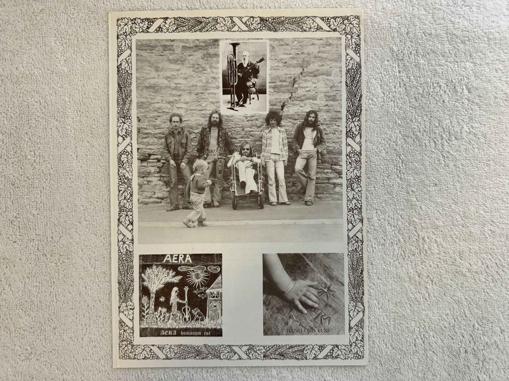 Omslagsbild för skivan AERA Aera Humanum Est LP -75 Ger Erlkönig Sch. ERL 2001 ** JAZZ-ROCK **