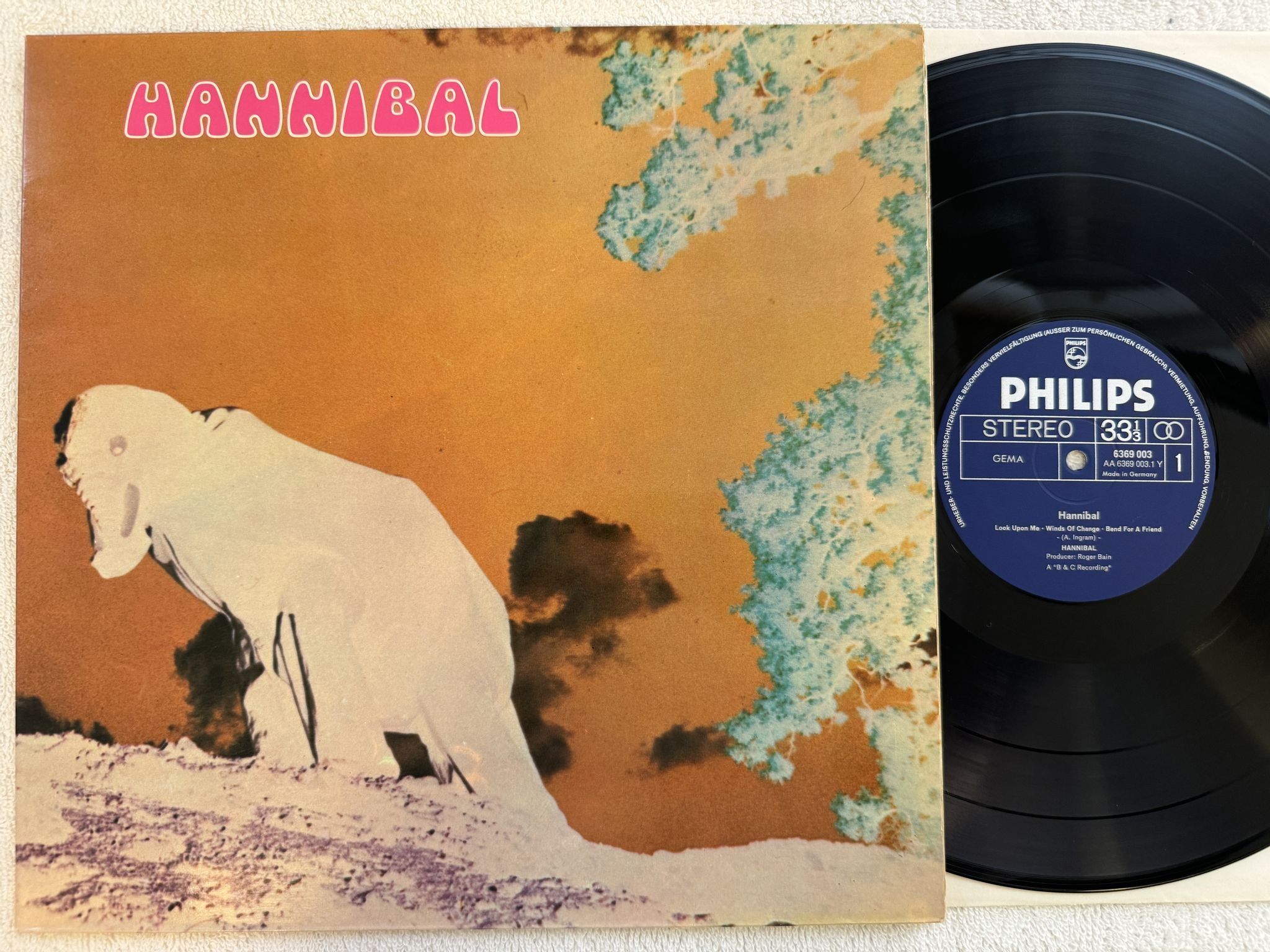 Omslagsbild för skivan HANNIBAL s/t LP -70 Ger PHILIPS 6369 003 *** RARE PROG / BLUES ***