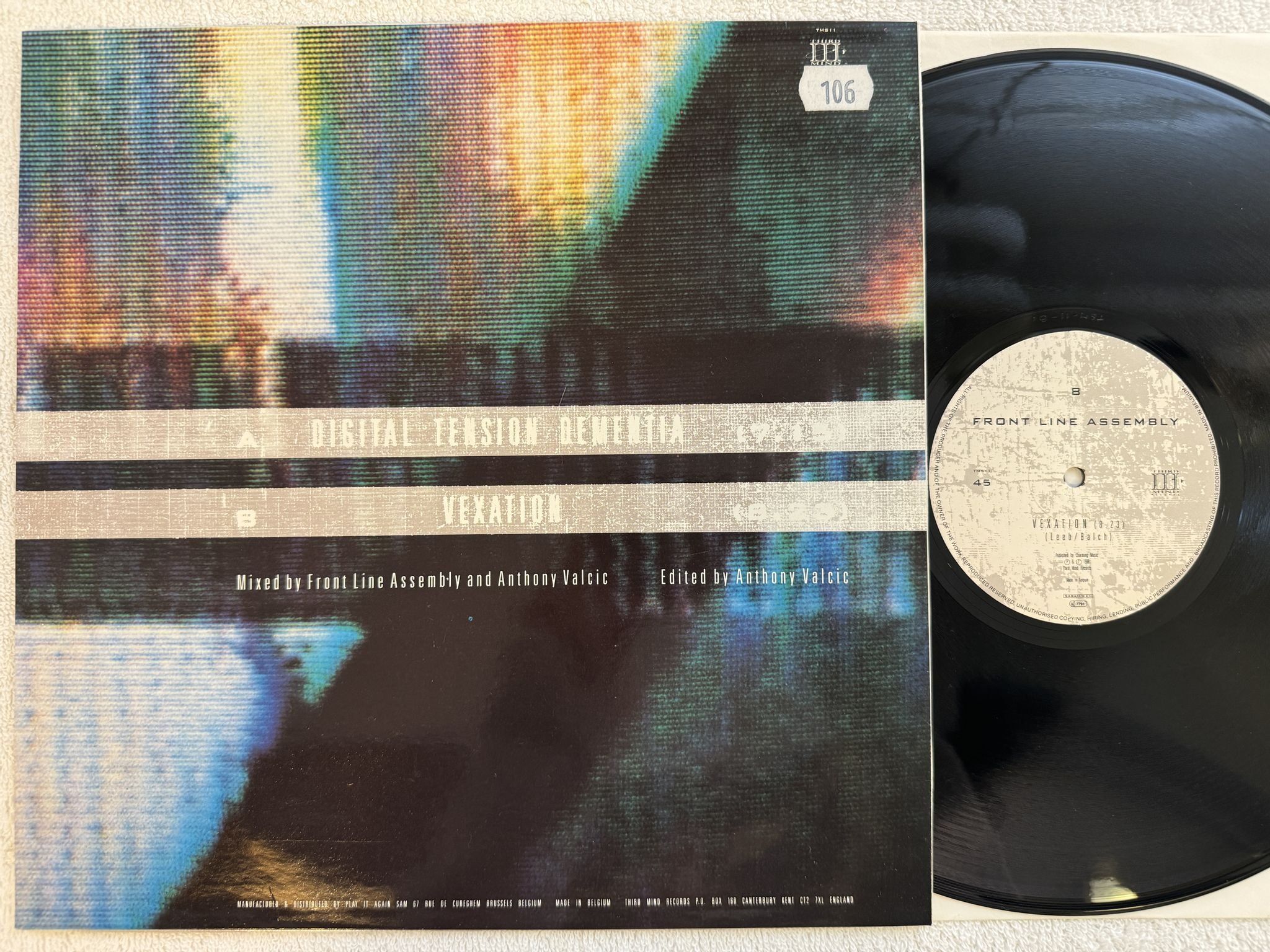 Omslagsbild för skivan FRONT LINE ASSEMBLY Digital Tension Dementia 12"single -88 THIRD MIND TMS 11