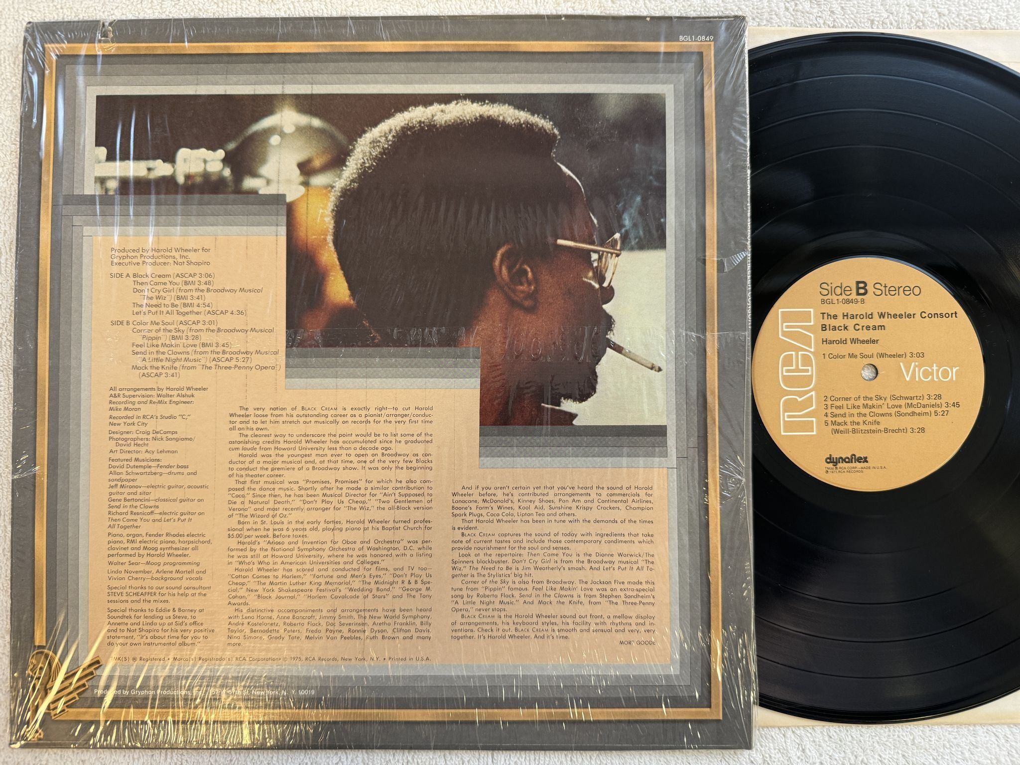 Omslagsbild för skivan THE HAROLD WHEELER CONSORT Black Cream LP -75 US RCA BGL1-0849