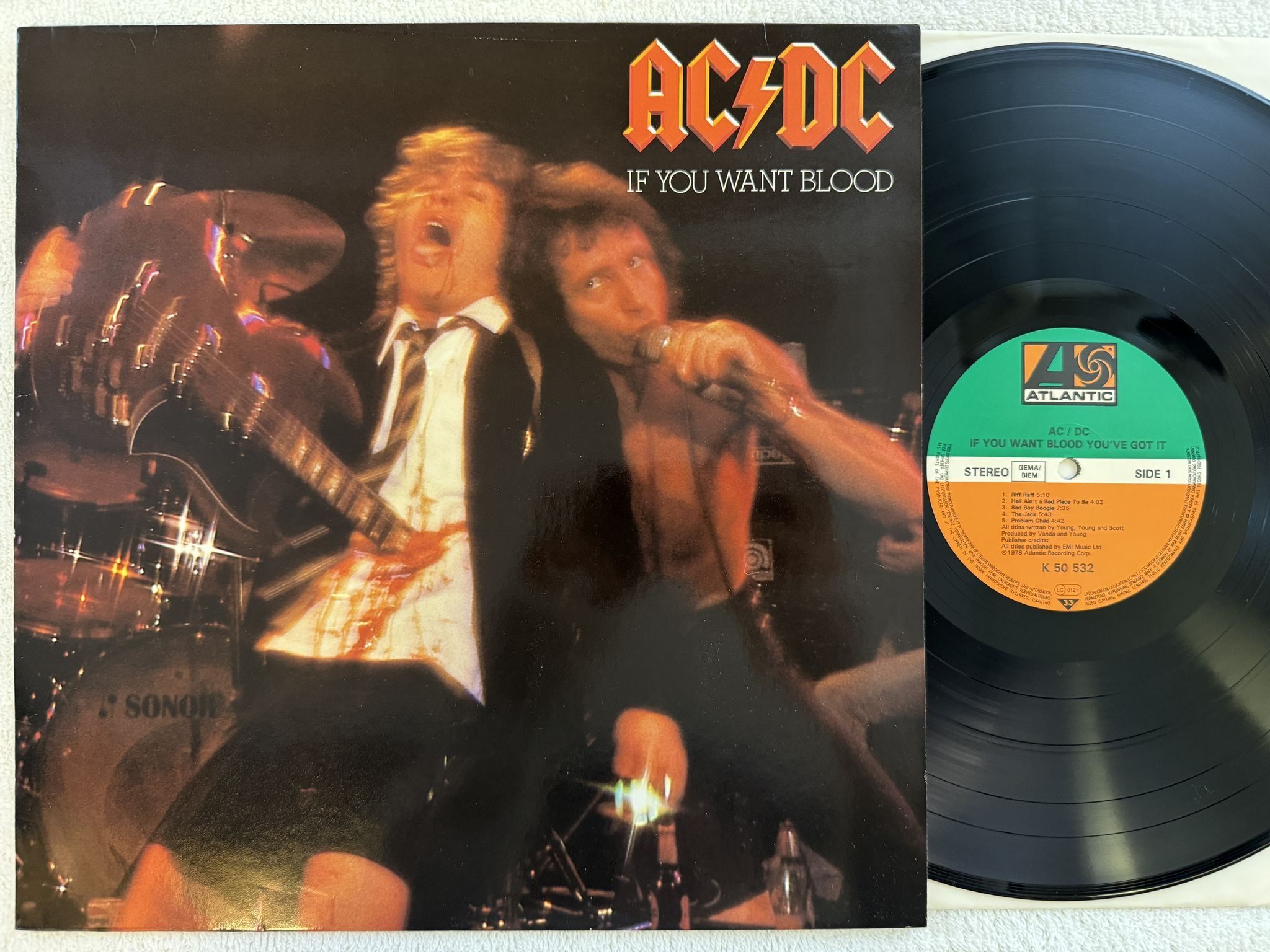 Omslagsbild för skivan AC/DC If You Want Blood You've Got It LP ATLANTIC K 50 532