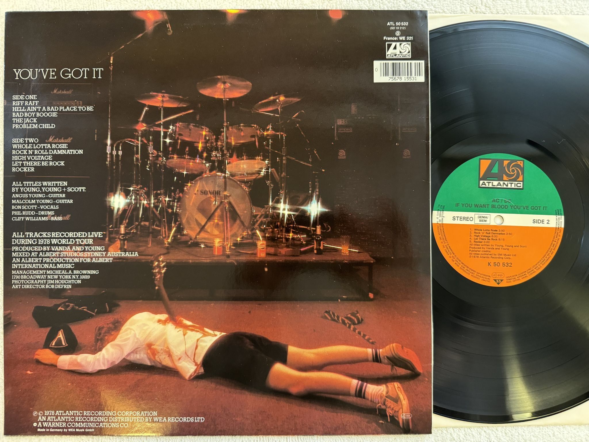 Omslagsbild för skivan AC/DC If You Want Blood You've Got It LP ATLANTIC K 50 532