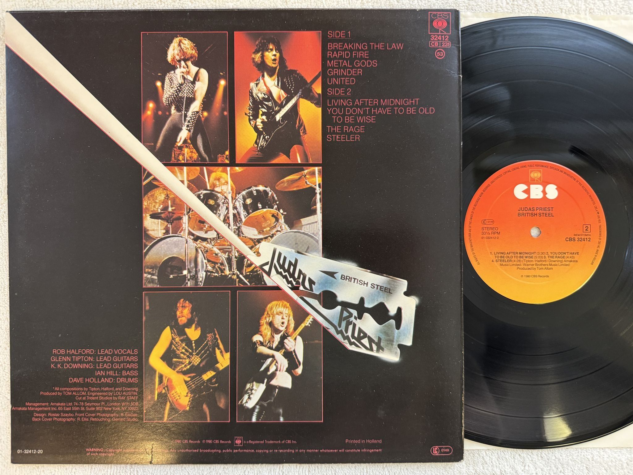 Omslagsbild för skivan JUDAS PRIEST british steel LP CBS 32412