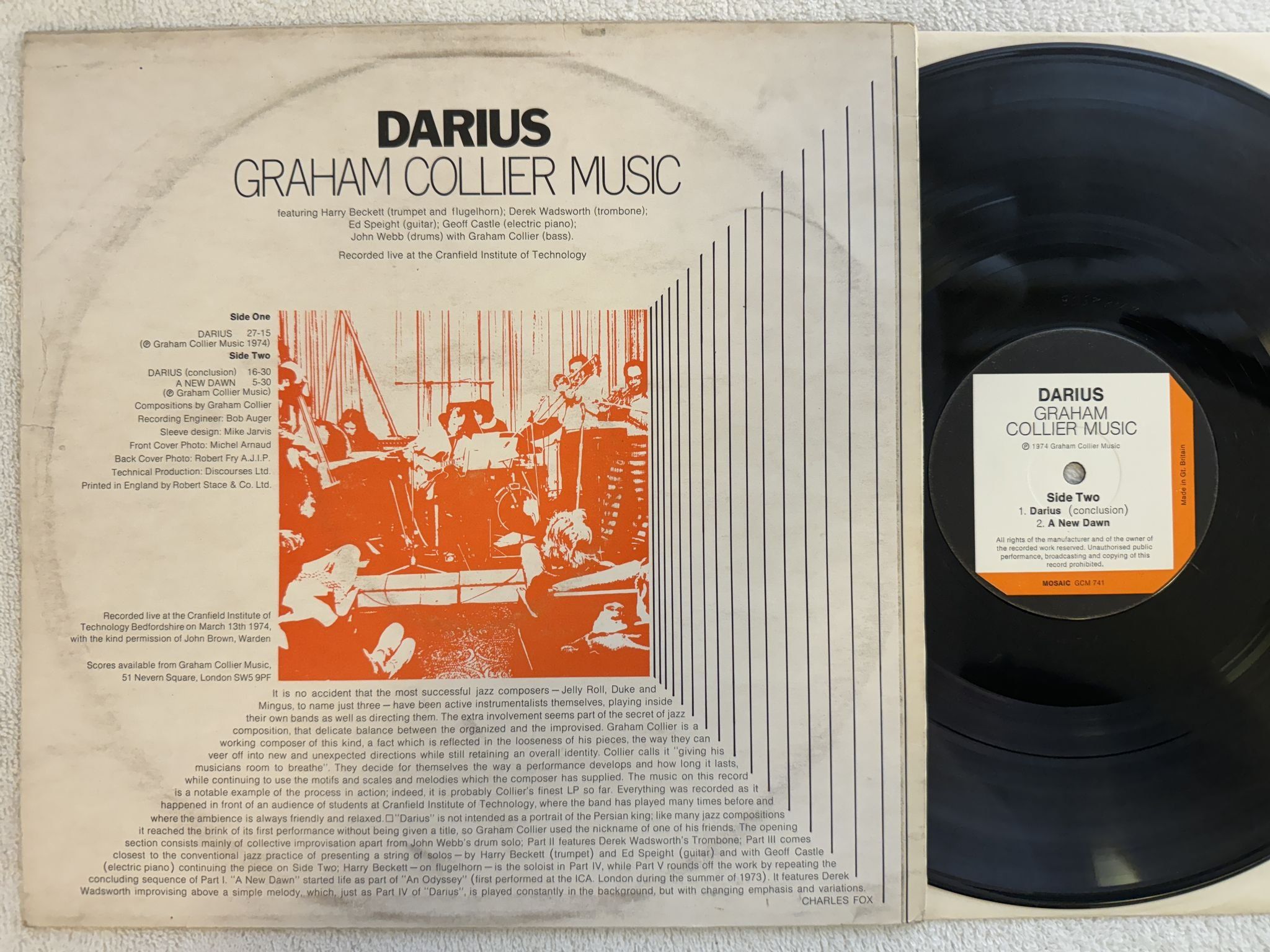 Omslagsbild för skivan GRAHAM COLLIER MUSIC Darius LP -74 UK MOSAIC GCM 741