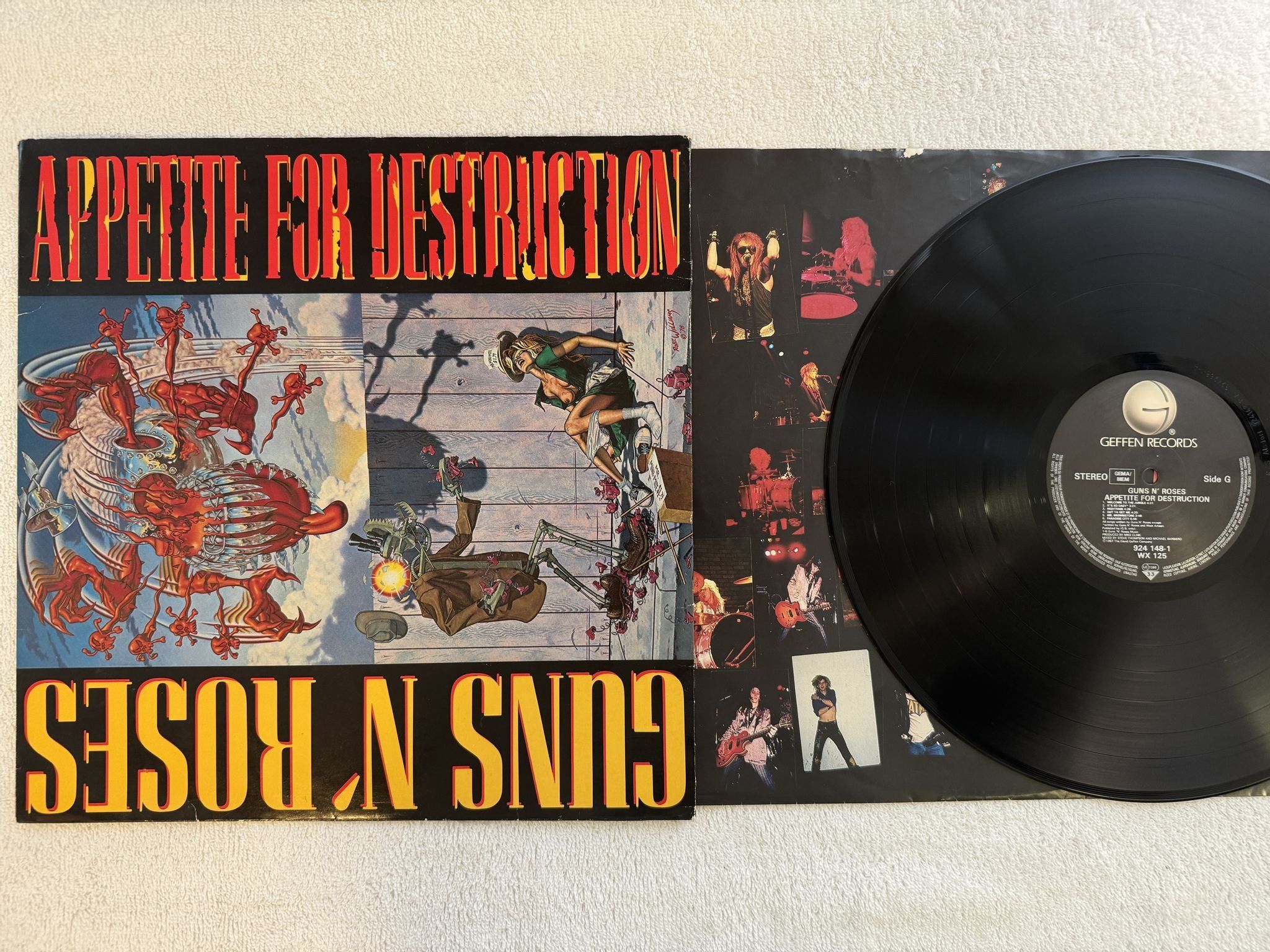 Omslagsbild för skivan GUNS N ROSES appetite for destruction LP -87 Ger GEFFEN 924148-1