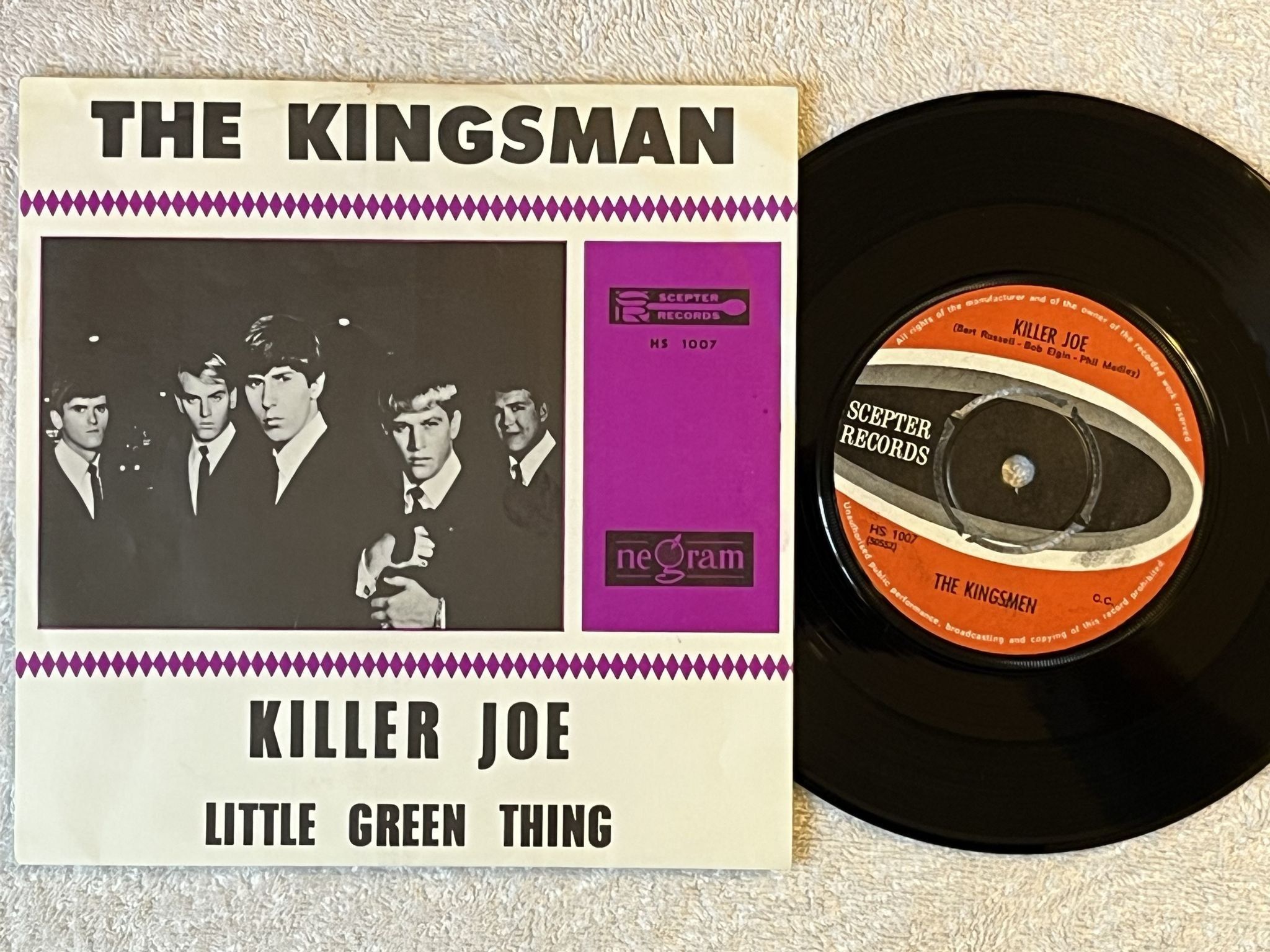 Omslagsbild för skivan THE KINGSMEN killer Joe 7" -66 SCEPTER HS 1007 *** GARAGE ROCK ***