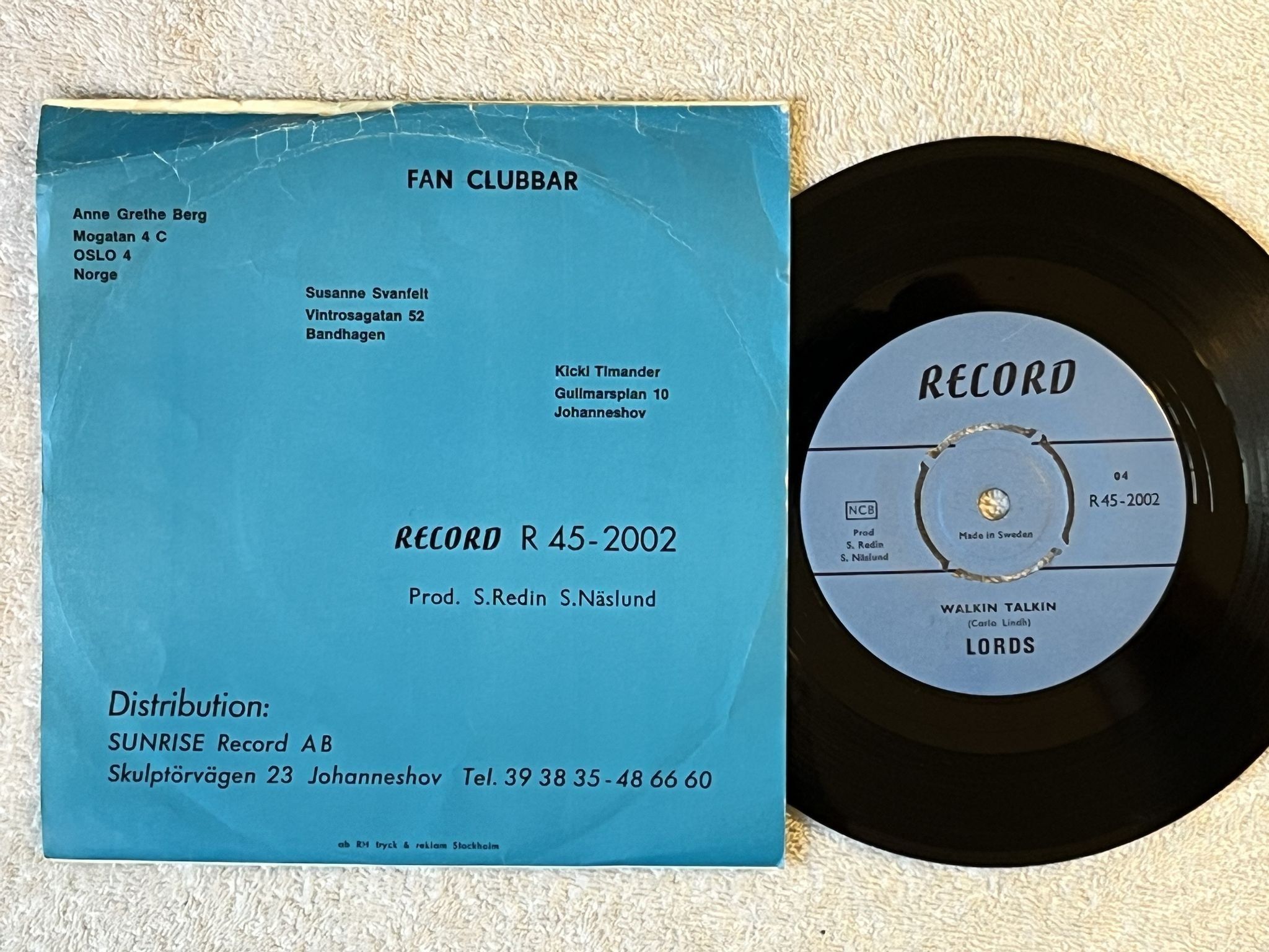 Omslagsbild för skivan LORDS ther's no other 7" -66 Swe RECORD R 2002