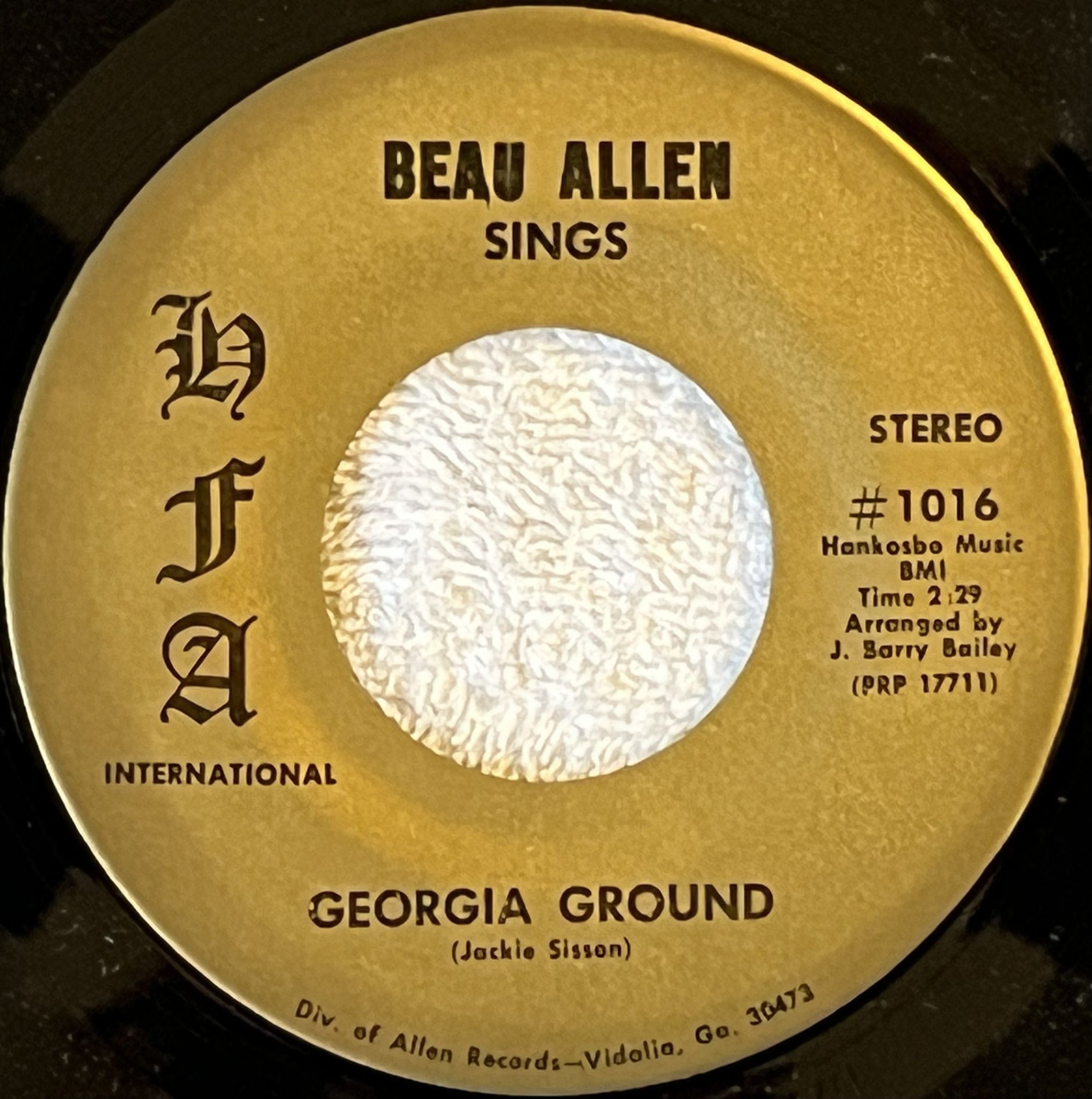 Omslagsbild för skivan BEAU ALLEN fallen angel 7" -70 US HFA INT #1016 *** RARE GARAGE / PSYCH ***