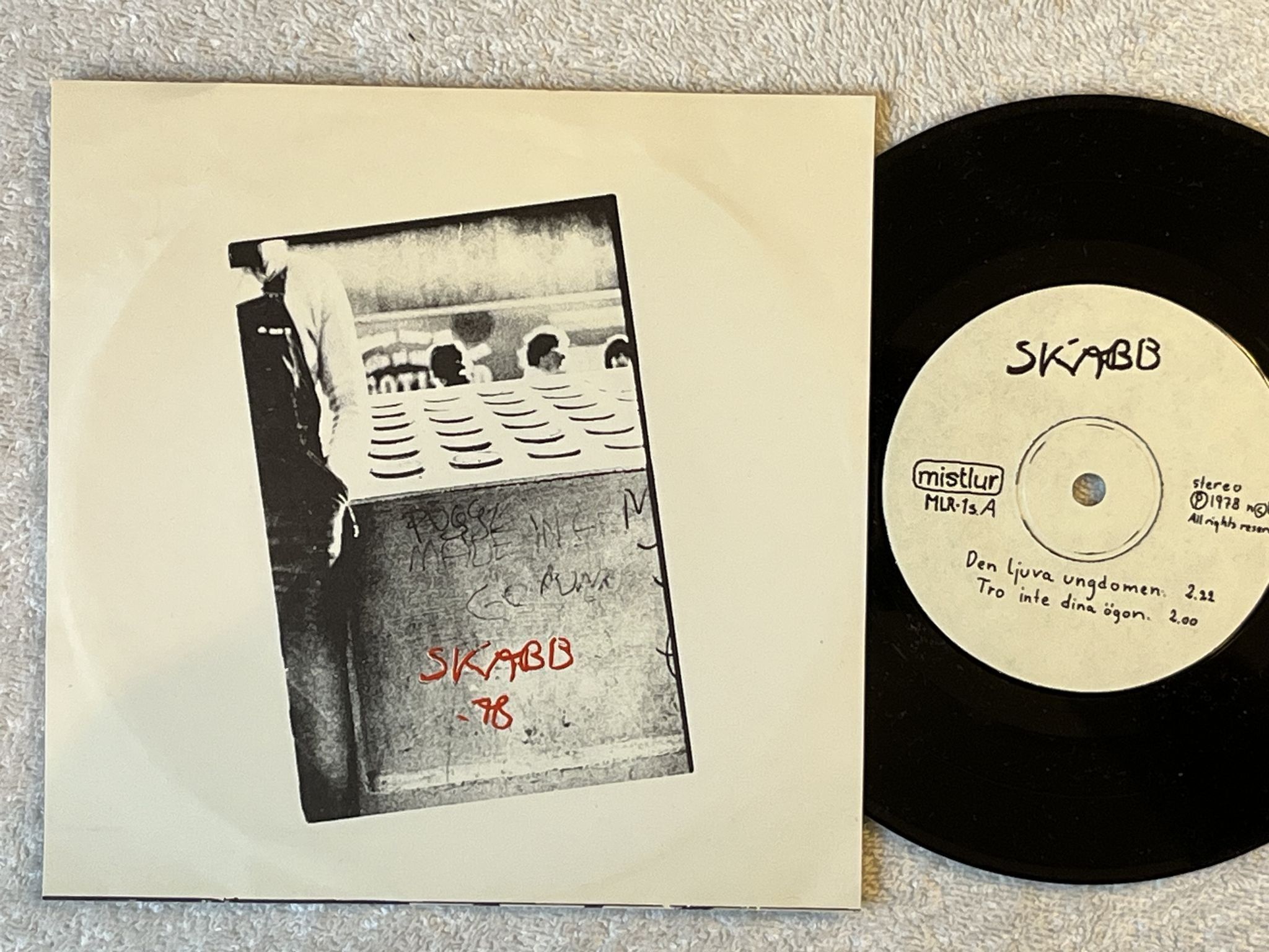 Omslagsbild för skivan SKABB den ljuva ungdomen 7" -78 Swe MISTLUR MLR 1s