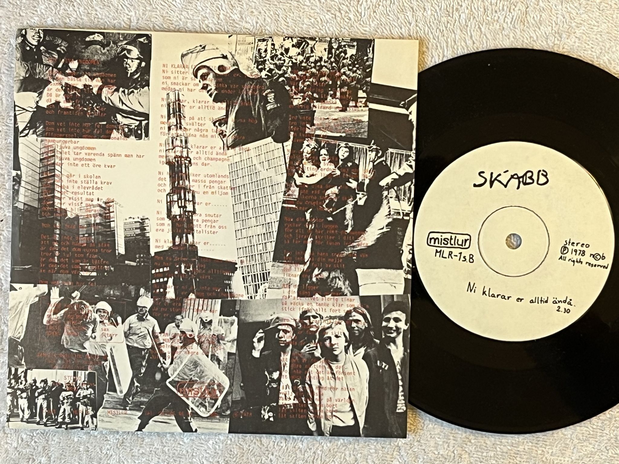 Omslagsbild för skivan SKABB den ljuva ungdomen 7" -78 Swe MISTLUR MLR 1s