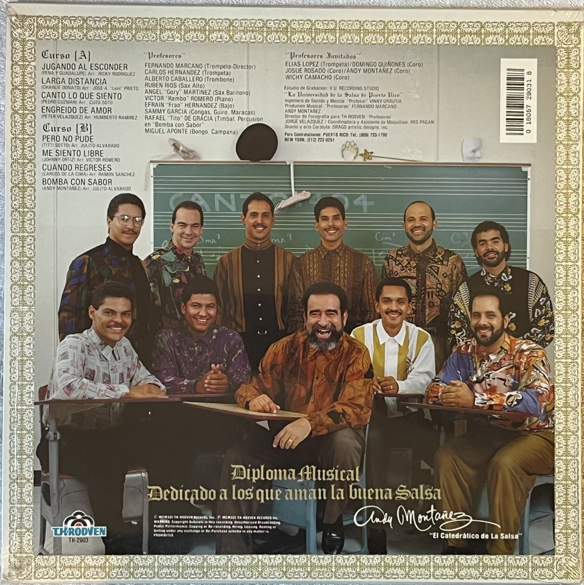 Omslagsbild för skivan ANDY MONTANEZ El Catedrático De La Salsa LP -91 US TH-RODVEN TH-2903