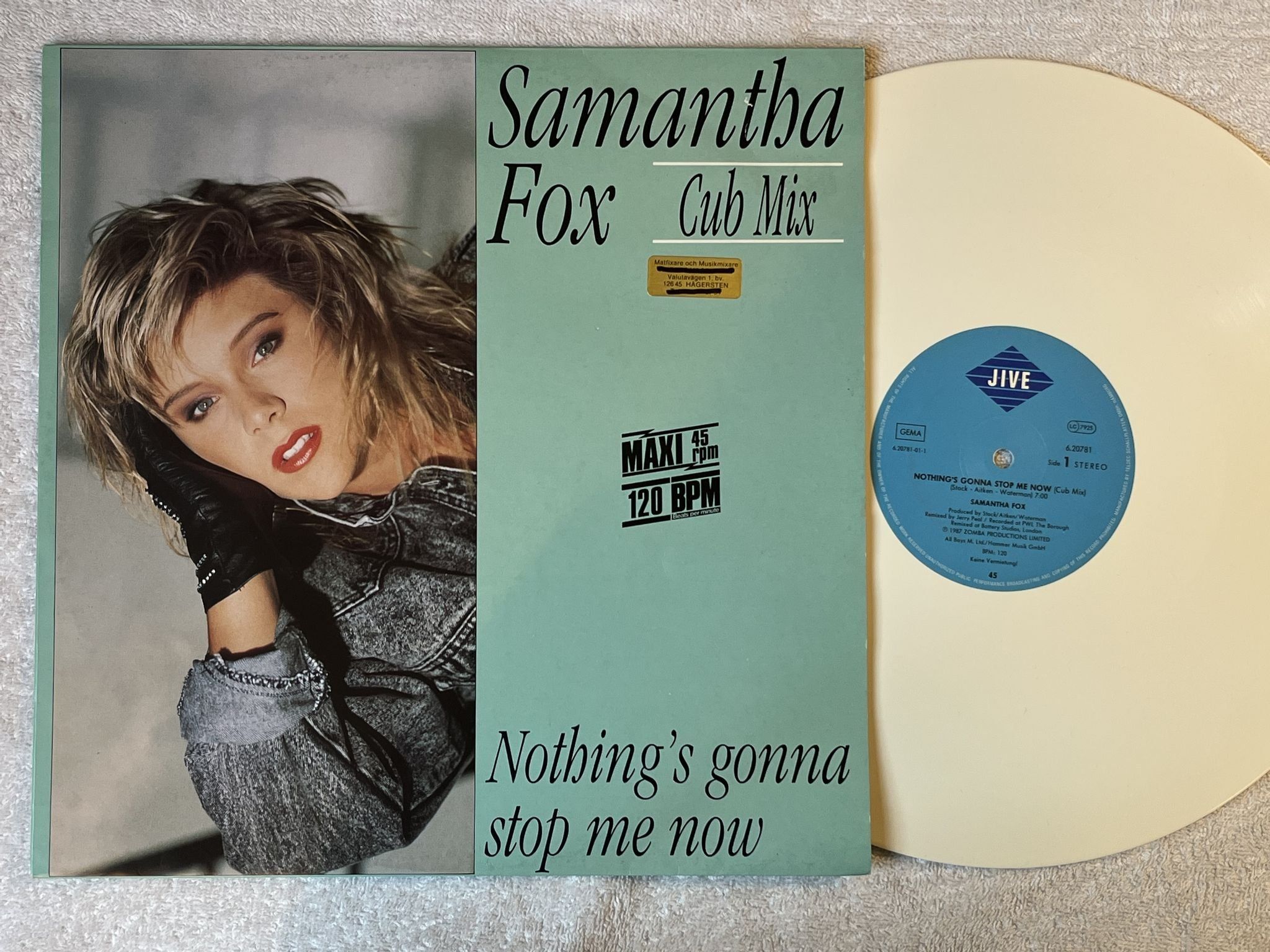 Omslagsbild för skivan SAMANTHA FOX nothing's gonna stop me now 12"single -87 Ger JIVE 620781
