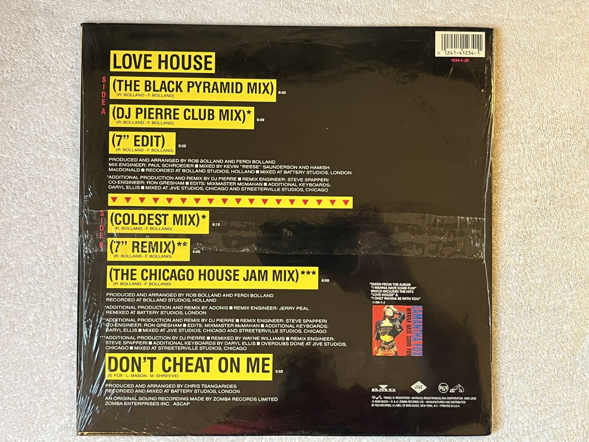 Omslagsbild för skivan SAMANTHA FOX love house (DJ PIERRE) 12"single -88 US JIVE 12344-1-JD * Sealed *