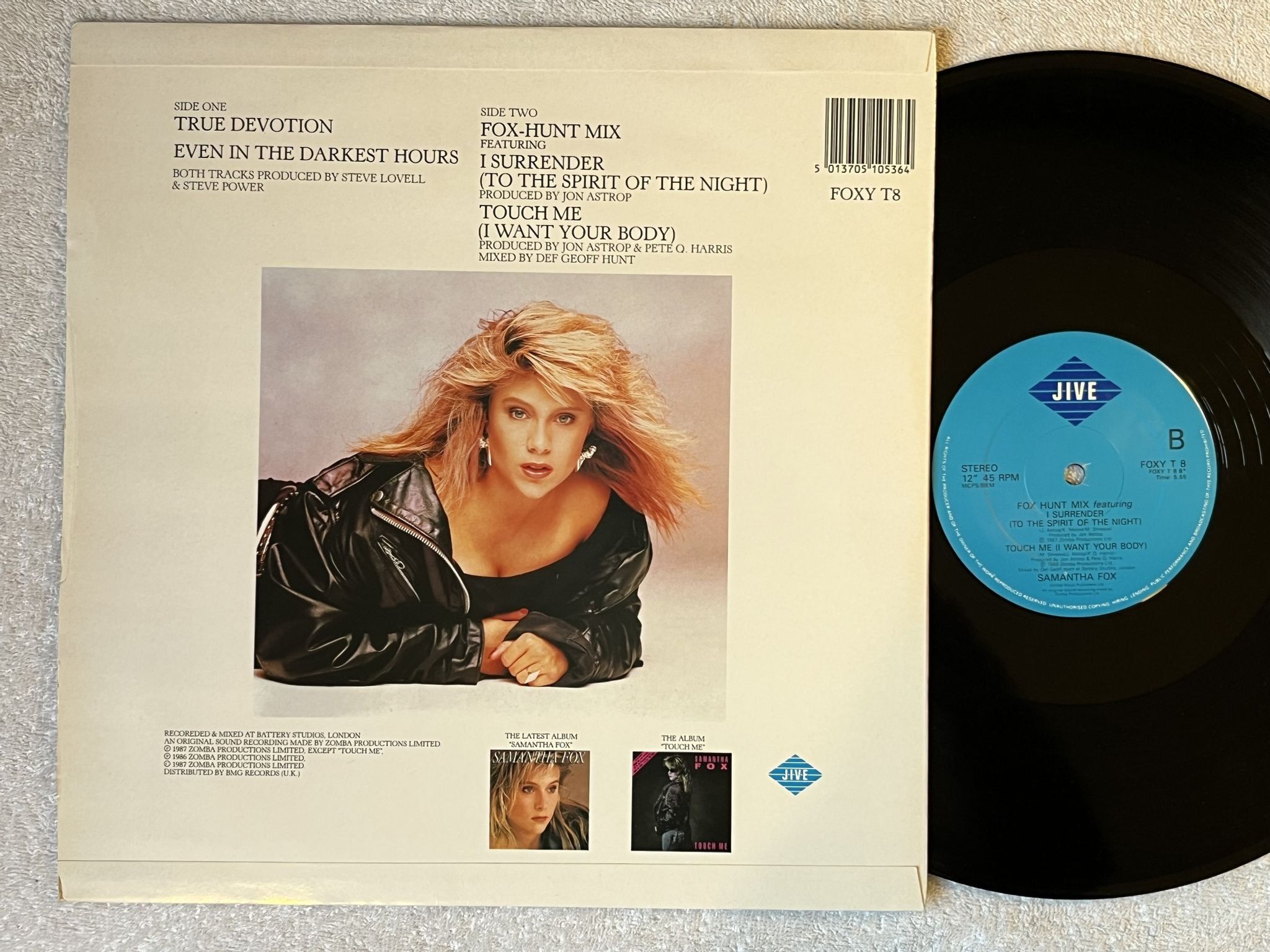 Omslagsbild för skivan SAMANTHA FOX true devotion 12"single -87 UK JIVE FOXY T 8 ** POSTER **