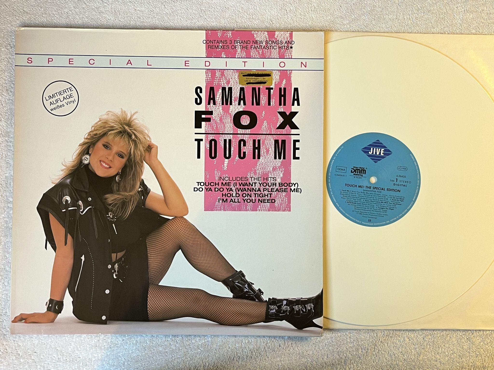 Omslagsbild för skivan Samantha Fox touch me LP -86 Ger JIVE 6.26426