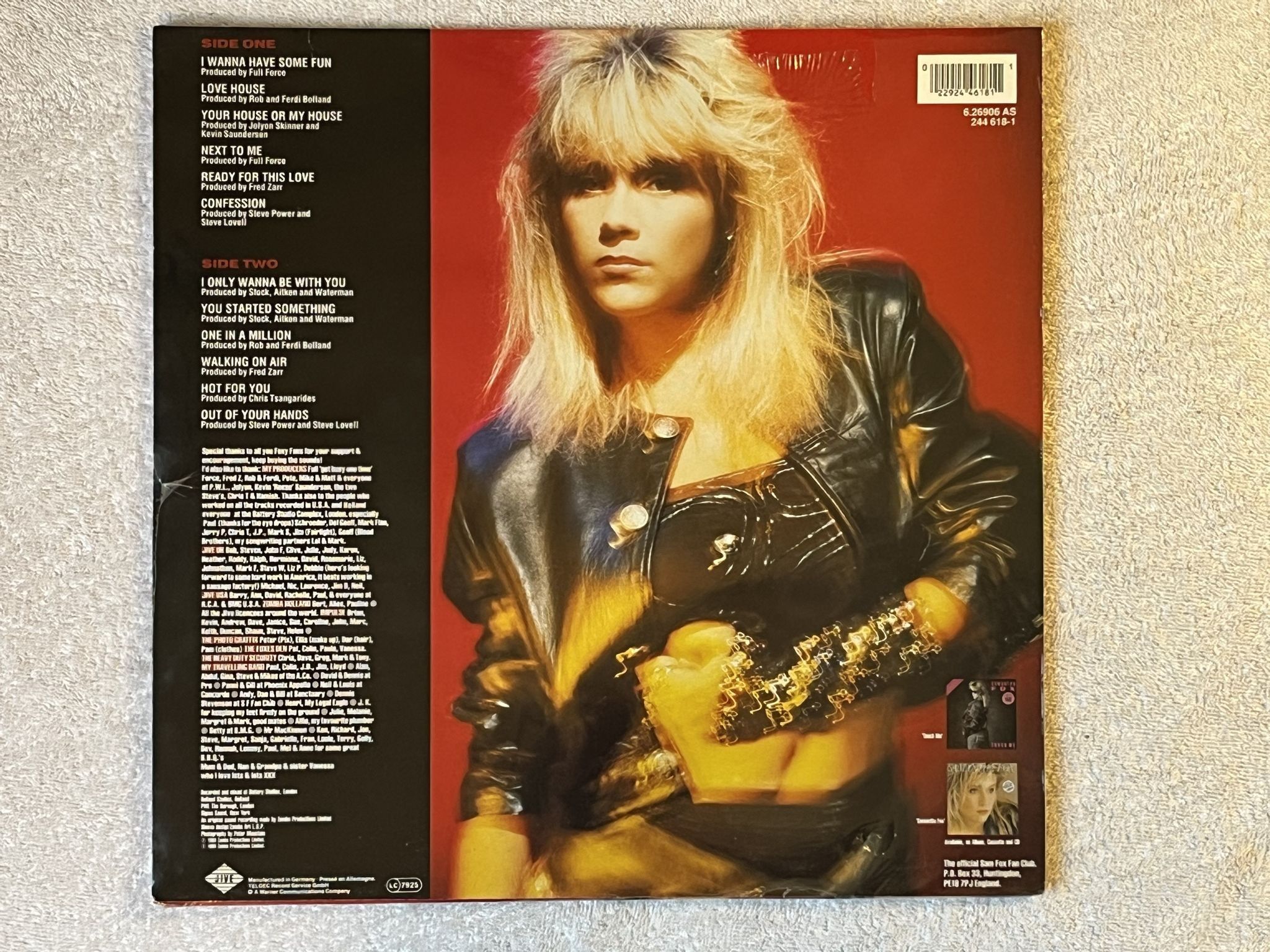 Omslagsbild för skivan Samantha Fox I Wanna Have Some Fun LP -88 Ger JIVE 6.26906 AS ** SEALED **