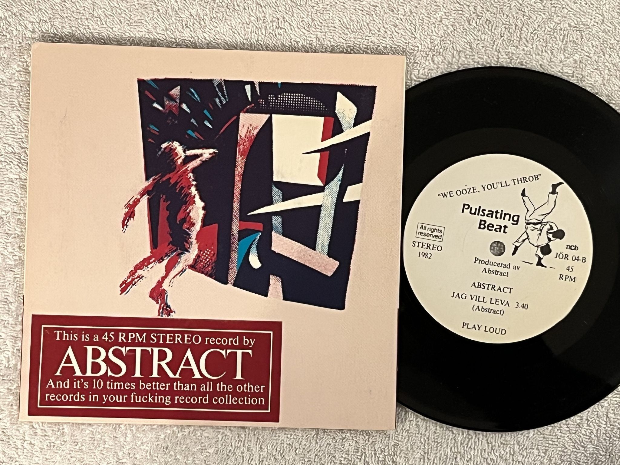 Omslagsbild för skivan ABSTRACT Röde Raf 7" -82 Swe PULSATING BEAT JÖR 04