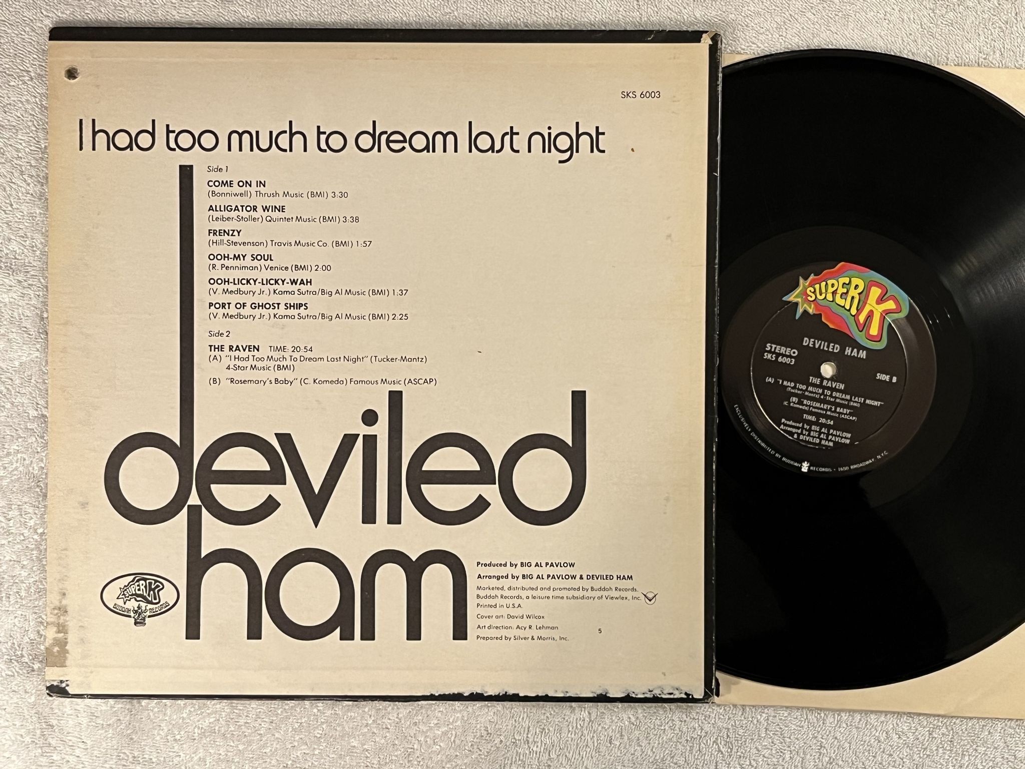 Omslagsbild för skivan DEVILED HAM I Had Too Much To Dream Last Night LP -68 US super k SKS 6003