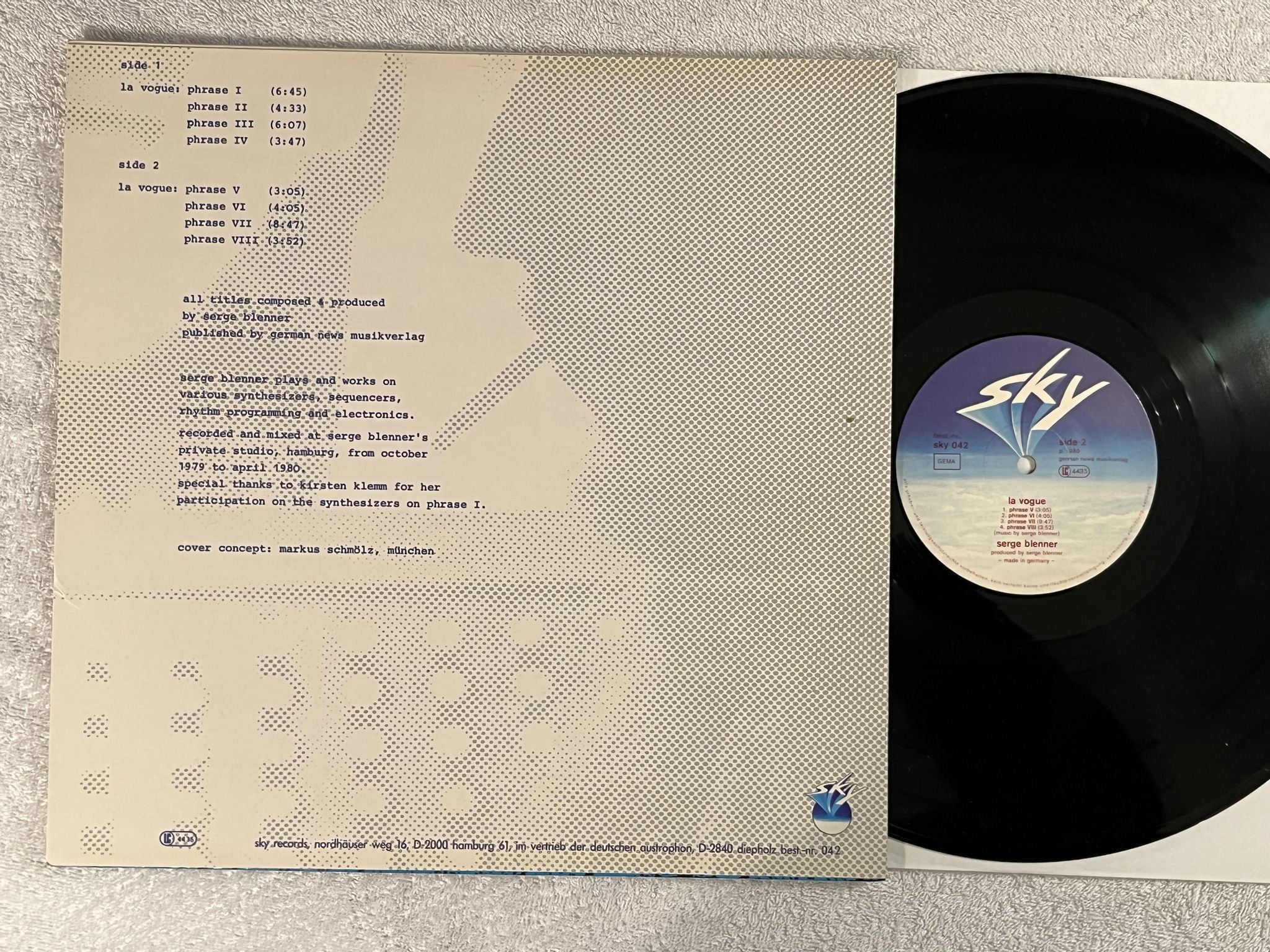 Omslagsbild för skivan SERGE BLENNER La Vogue LP -80 Ger SKY 042 *** BERLIN-SCHOOL ***