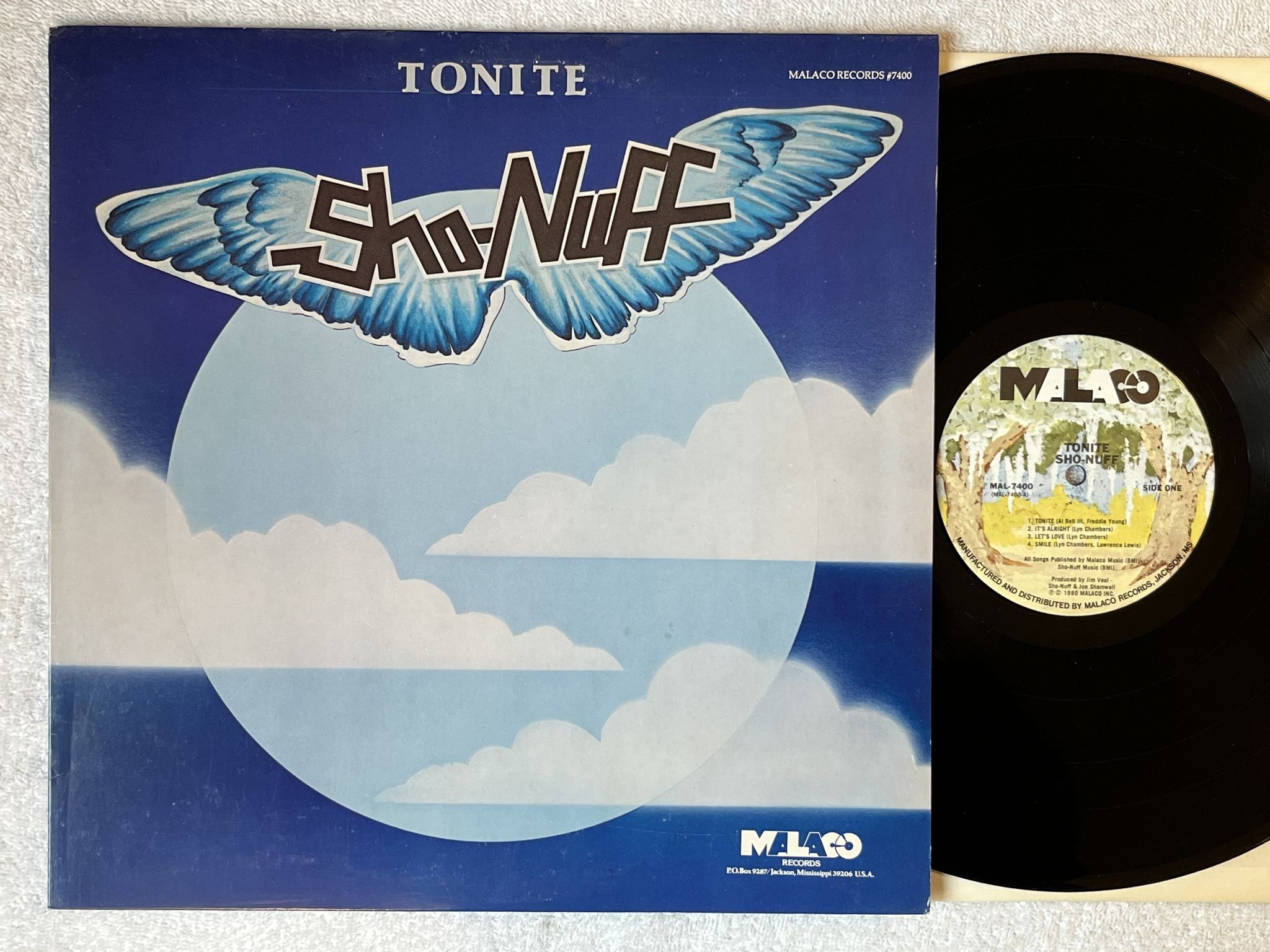 Omslagsbild för skivan SHO-NUFF tonite LP -80 US MALACO MAL-7400