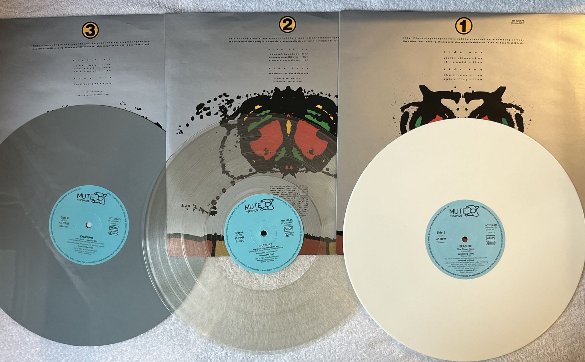 Omslagsbild för skivan ERASURE The Circus Tour 1987 3x12" -87 Ger MUTE INT 126.871/73