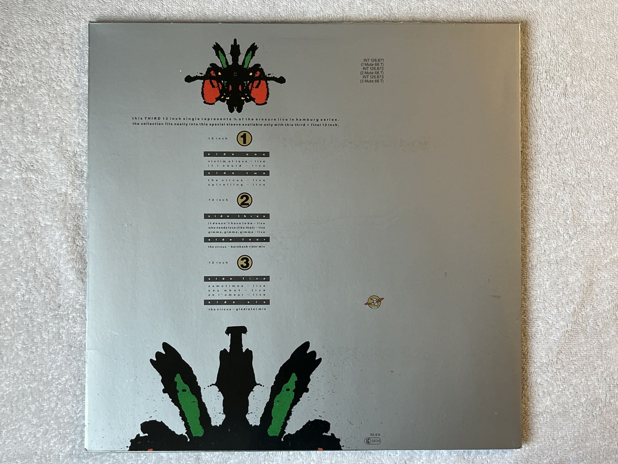 Omslagsbild för skivan ERASURE The Circus Tour 1987 3x12" -87 Ger MUTE INT 126.871/73