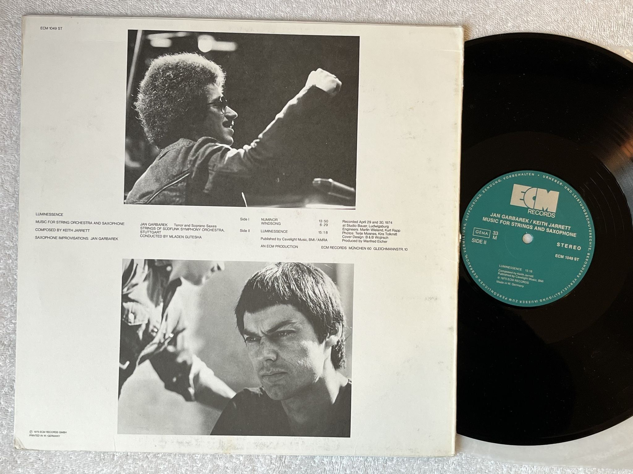 Omslagsbild för skivan KEITH JARRETT / JAN GARBAREK Luminessence LP -75 Ger ECM 1049 ST