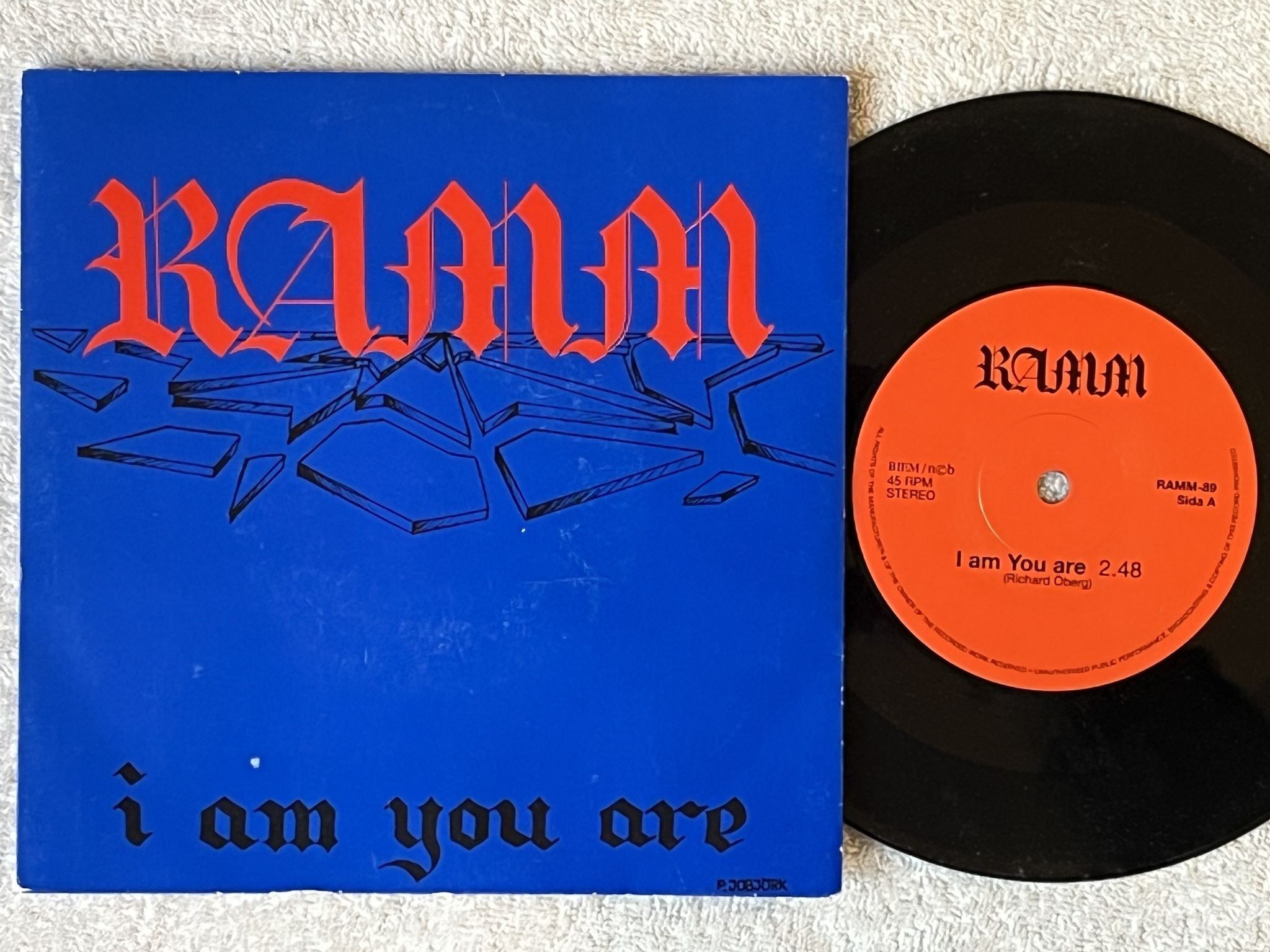 Omslagsbild för skivan RAMM I am you are 7" -89 Swe RAMM-89 ** Private swedish metal **