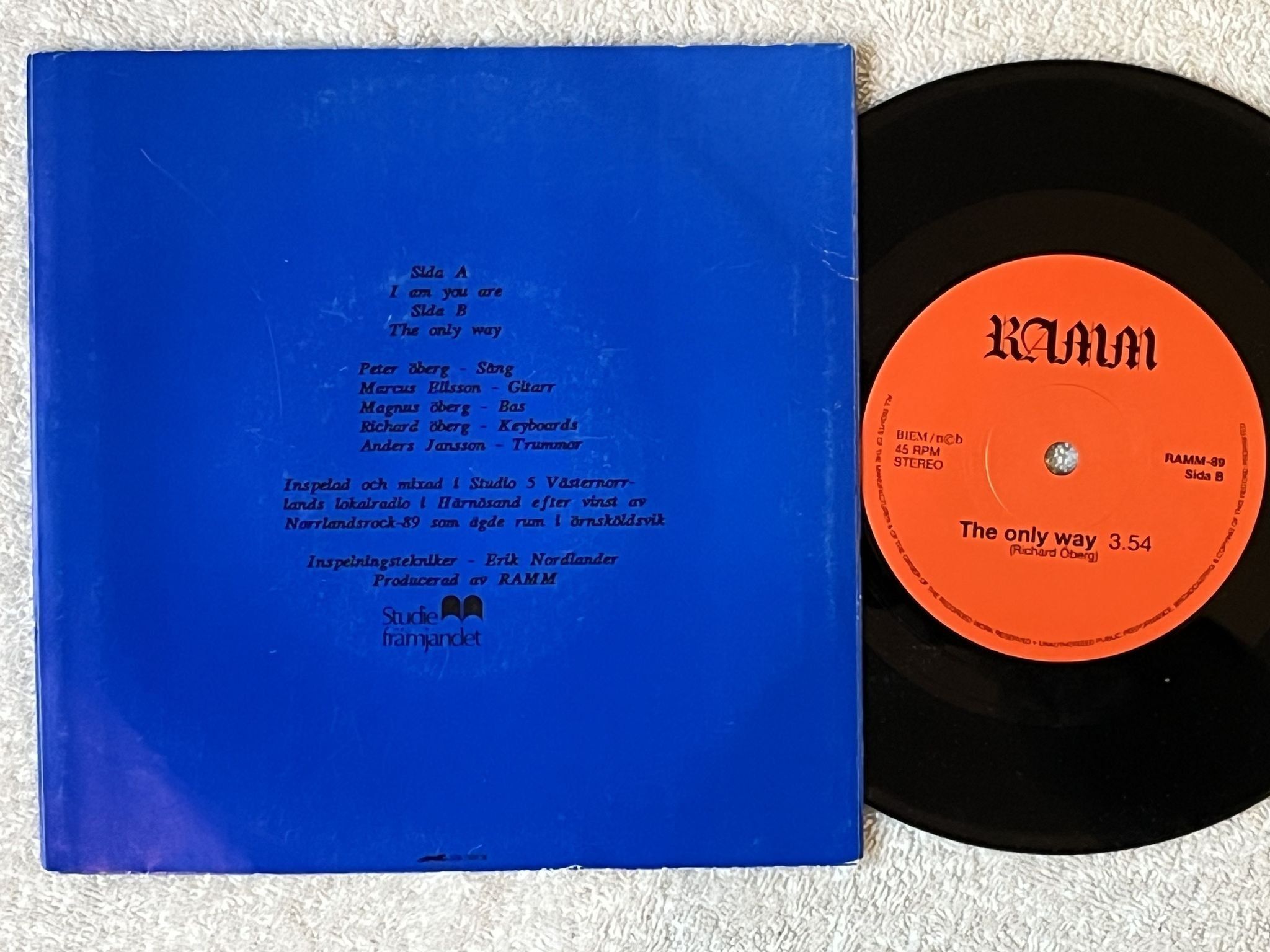 Omslagsbild för skivan RAMM I am you are 7" -89 Swe RAMM-89 ** Private swedish metal **
