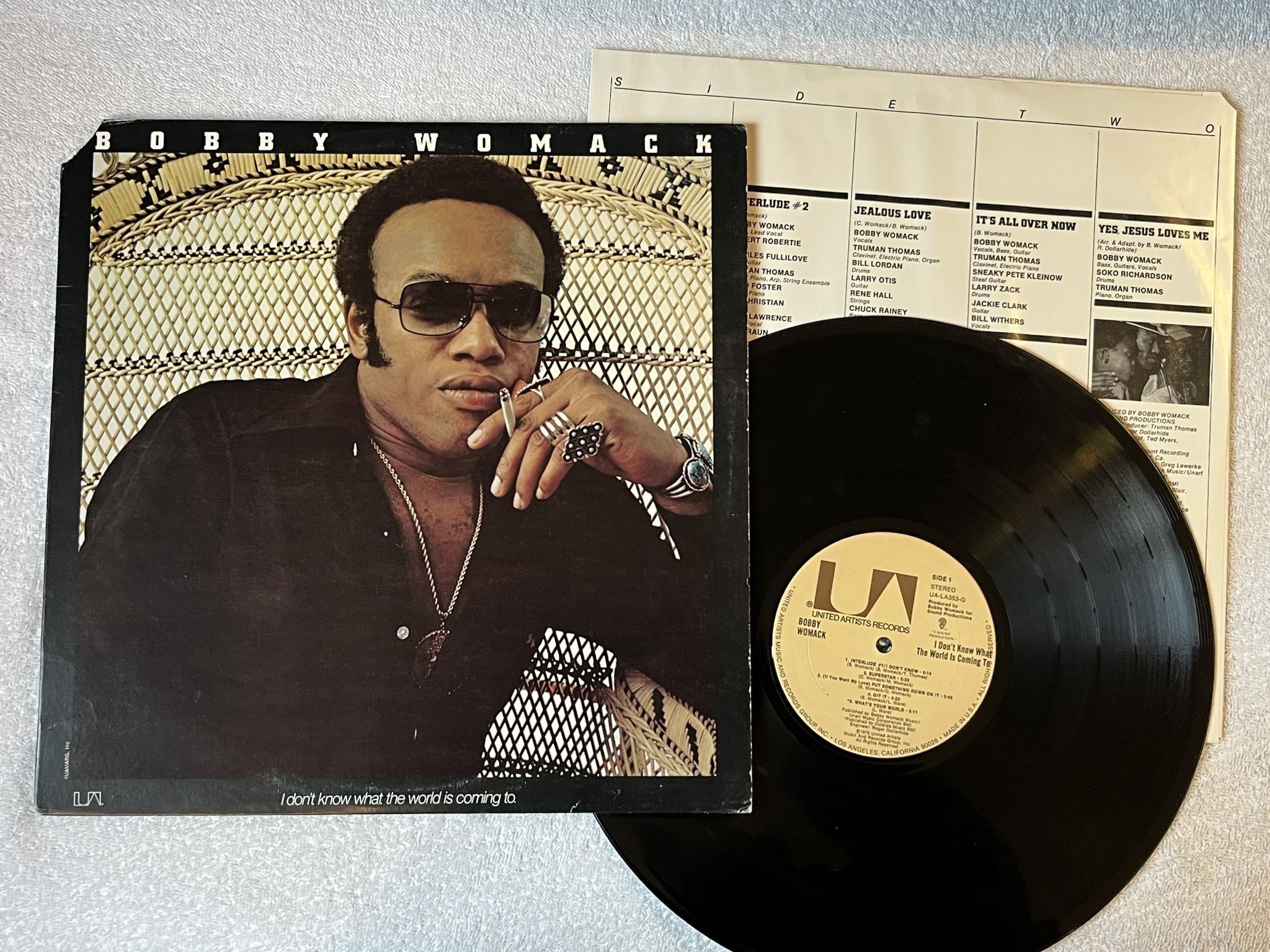 Omslagsbild för skivan BOBBY WOMACK I don't know what the world is coming to LP -75 US UA-LA353-G