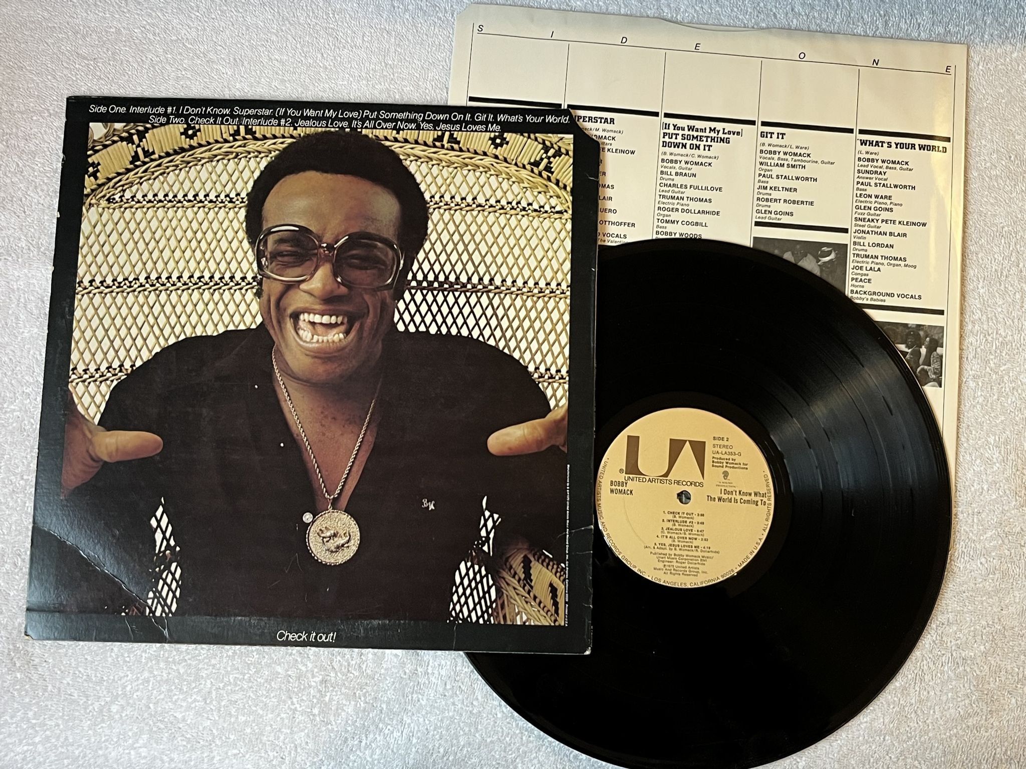 Omslagsbild för skivan BOBBY WOMACK I don't know what the world is coming to LP -75 US UA-LA353-G