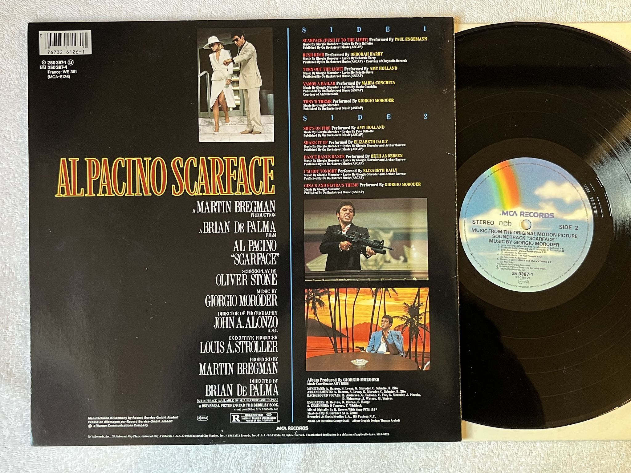 Omslagsbild för skivan V/A Scarface LP -83 mca 250387-1 *** CLASSIC SOUNDTRACK ***