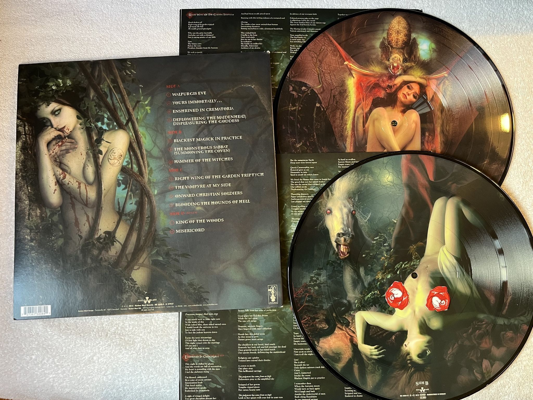 Omslagsbild för skivan CRADLE OF FILTH Hammer Of The Witches 2xLP 2015 Picture disc ** BLACK METAL ***
