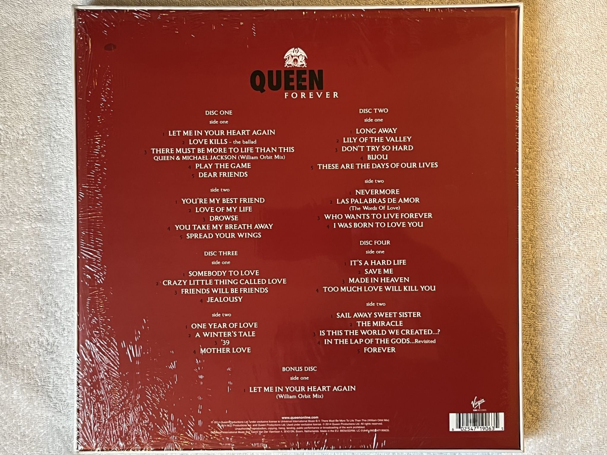 Omslagsbild för skivan QUEEN Queen Forever LP BOX SET 2015 VIRGIN EMI 4719063 *** STILL SEALED ***