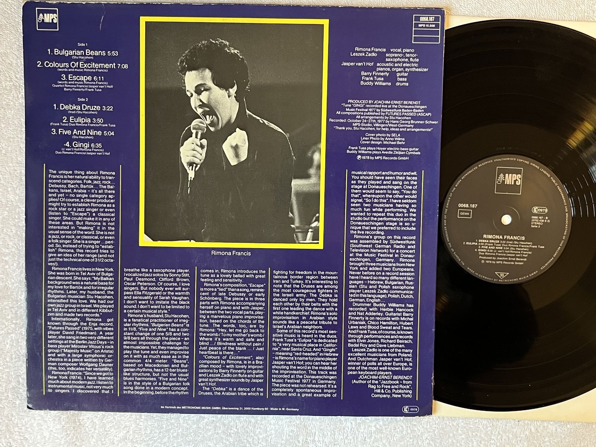 Omslagsbild för skivan RIMONA FRANCIS s/t LP -78 Ger MPS 0068187 ** FEMALE VOCAL JAZZ ***