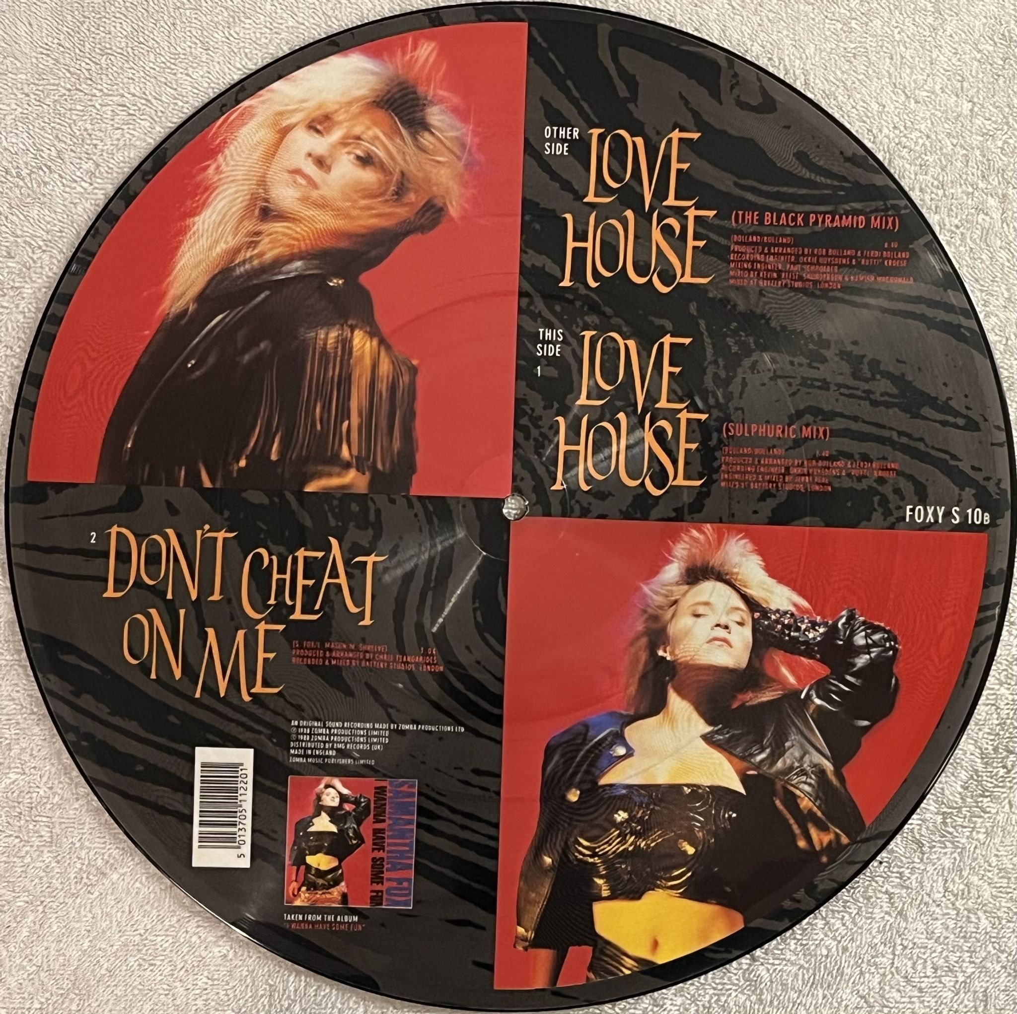 Omslagsbild för skivan SAMANTHA FOX Love House 12" PICTURE DISC -88 UK JIVE FOXY S 10