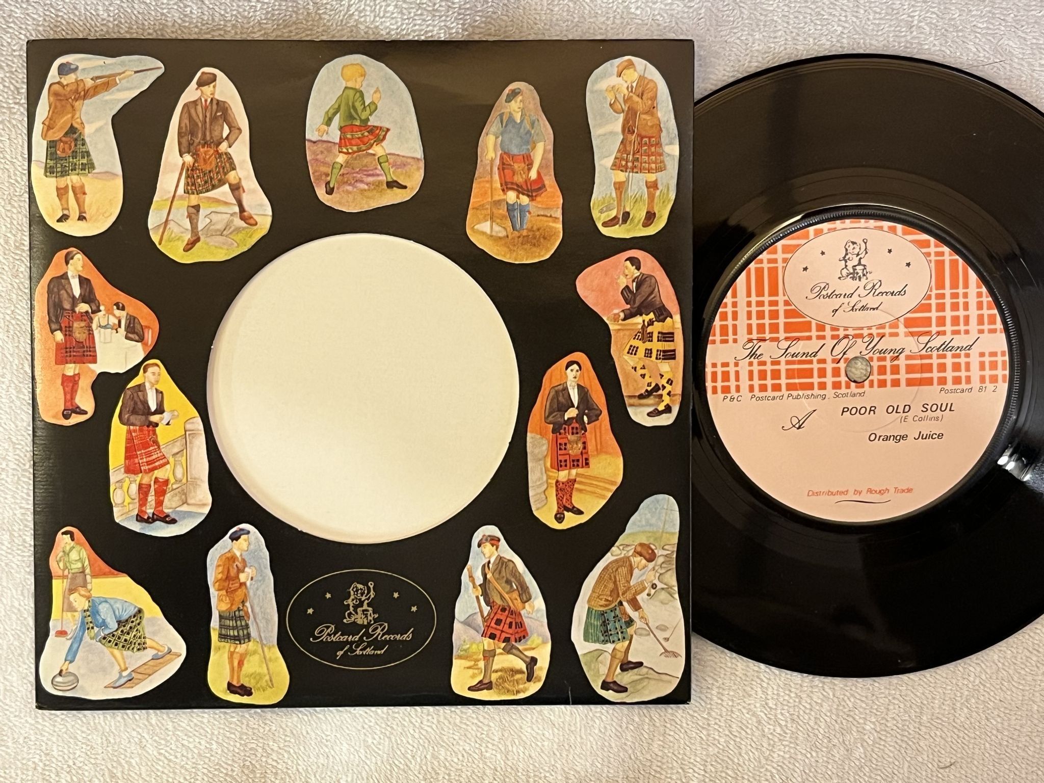 Omslagsbild för skivan ORANGE JUICE poor old soul 7" -81 UK Postcard 81 2 *** POST-PUNK ***