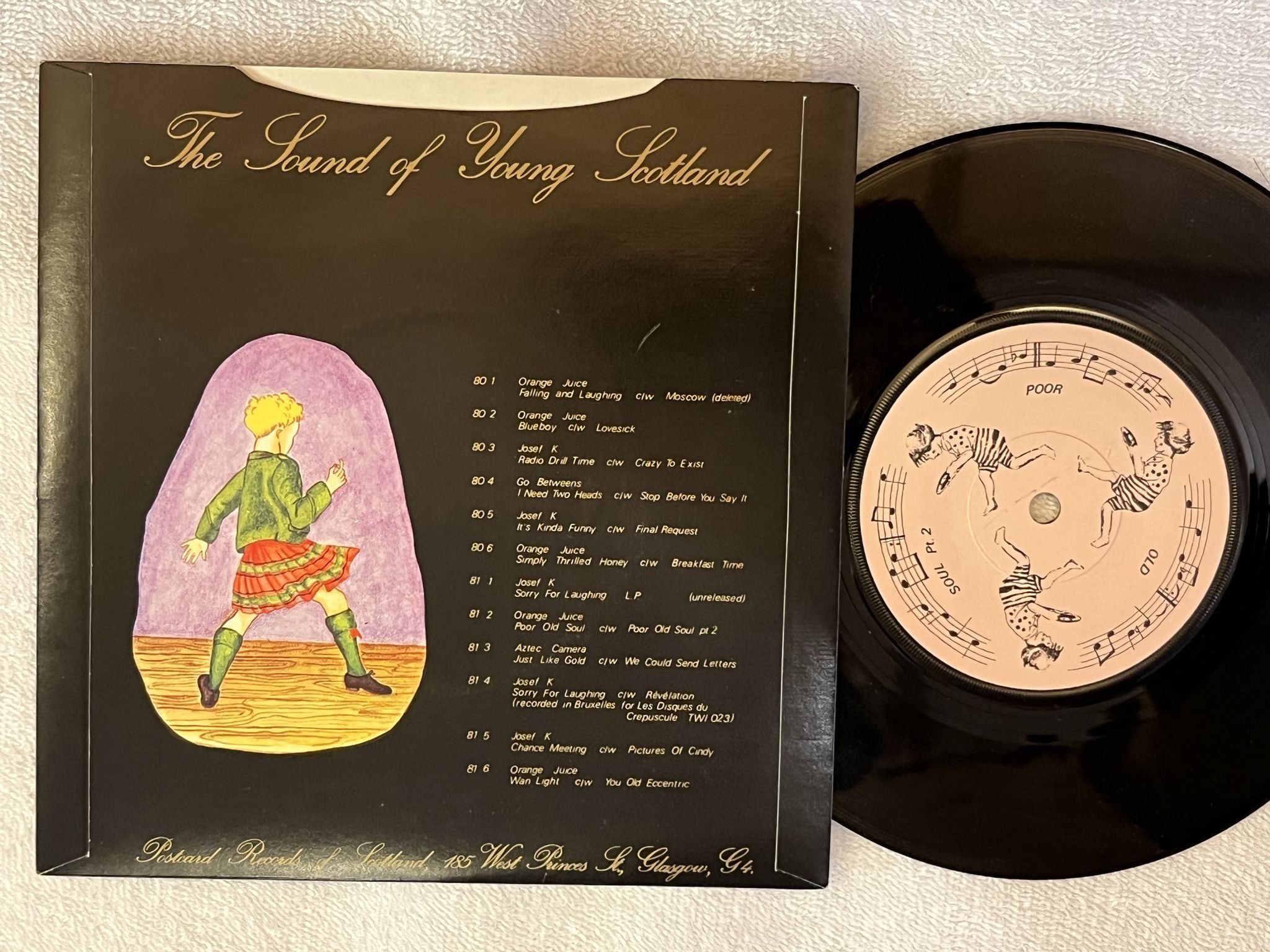 Omslagsbild för skivan ORANGE JUICE poor old soul 7" -81 UK Postcard 81 2 *** POST-PUNK ***