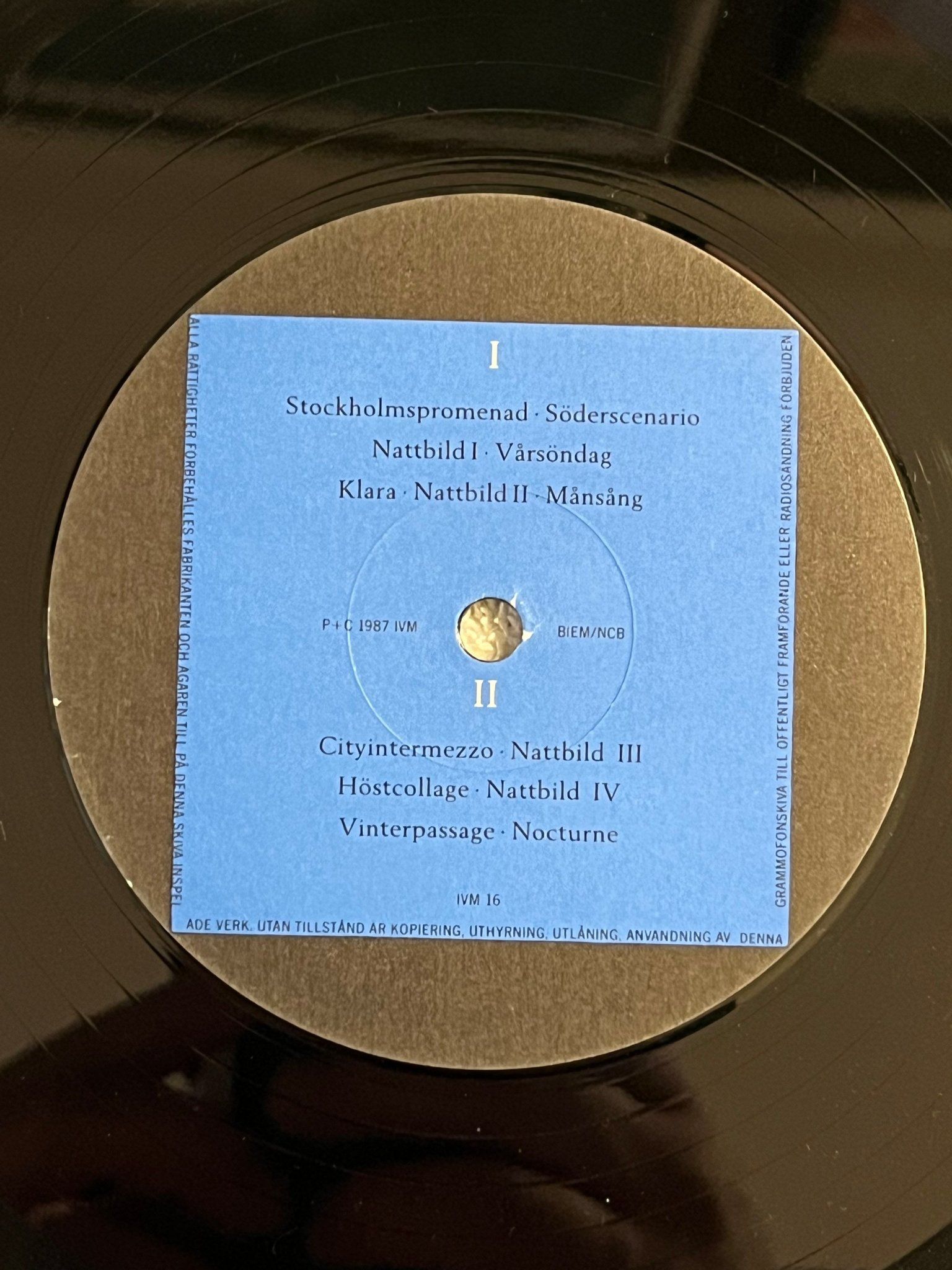 Omslagsbild för skivan TOM WOLGERS Stockholmssviten 12" -87 Swe IVM 16 + Book