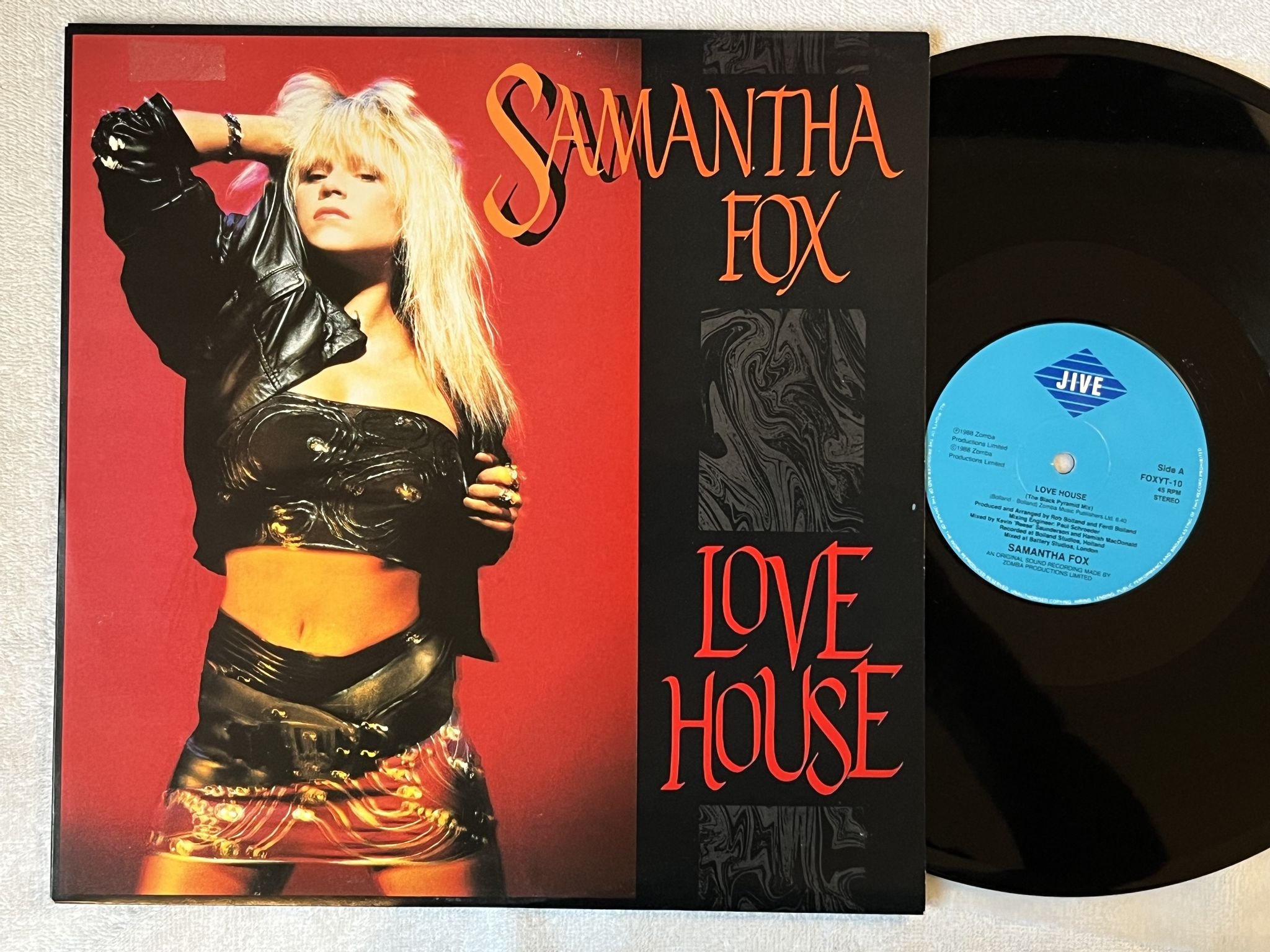 Omslagsbild för skivan SAMANTHA FOX love house 12"single -88 JIVE FOXY -10