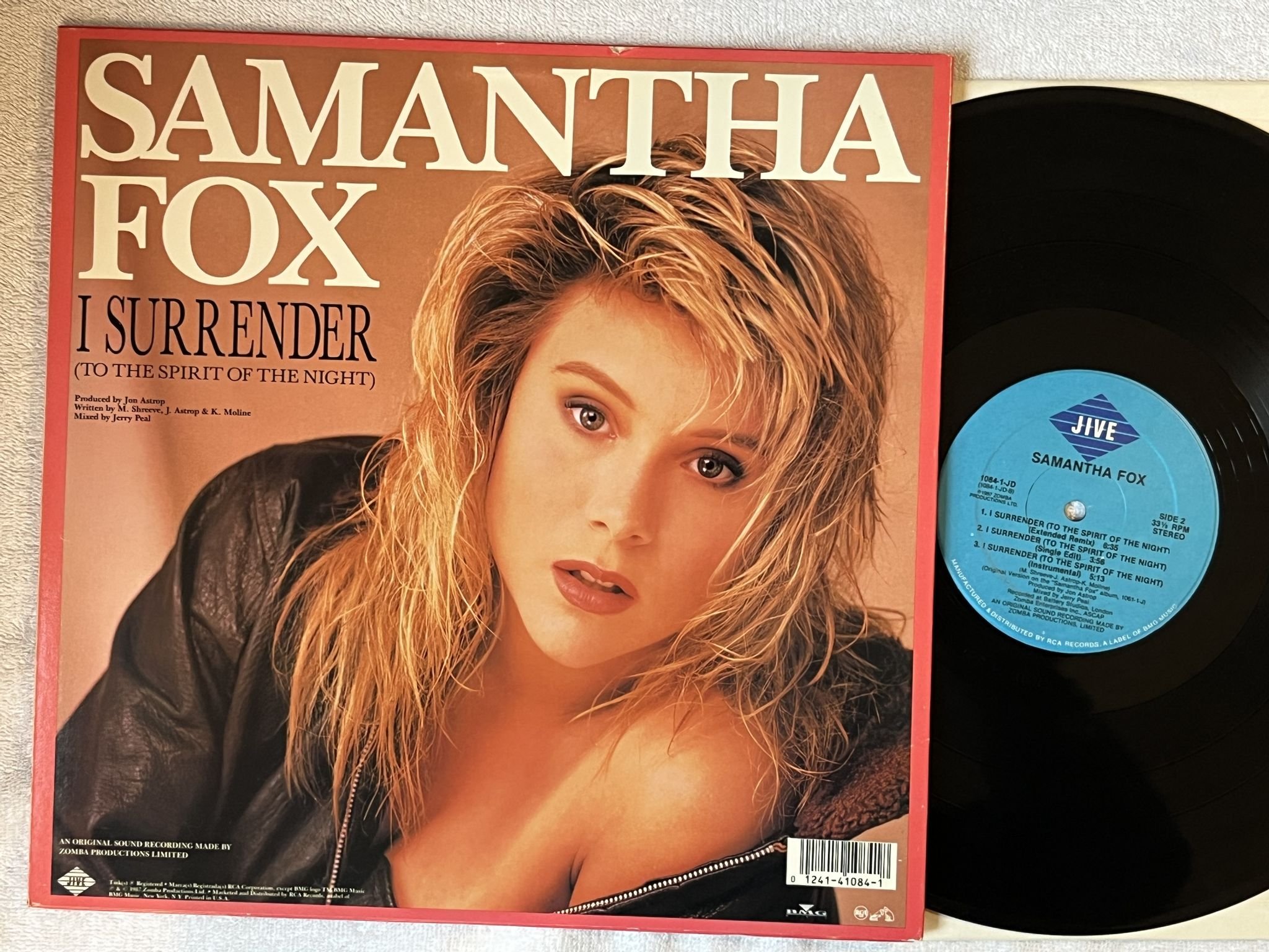 Omslagsbild för skivan SAMANTHA FOX naughty girls (Need Love Too) 12"single -87 US JIVE 1084-1-JD