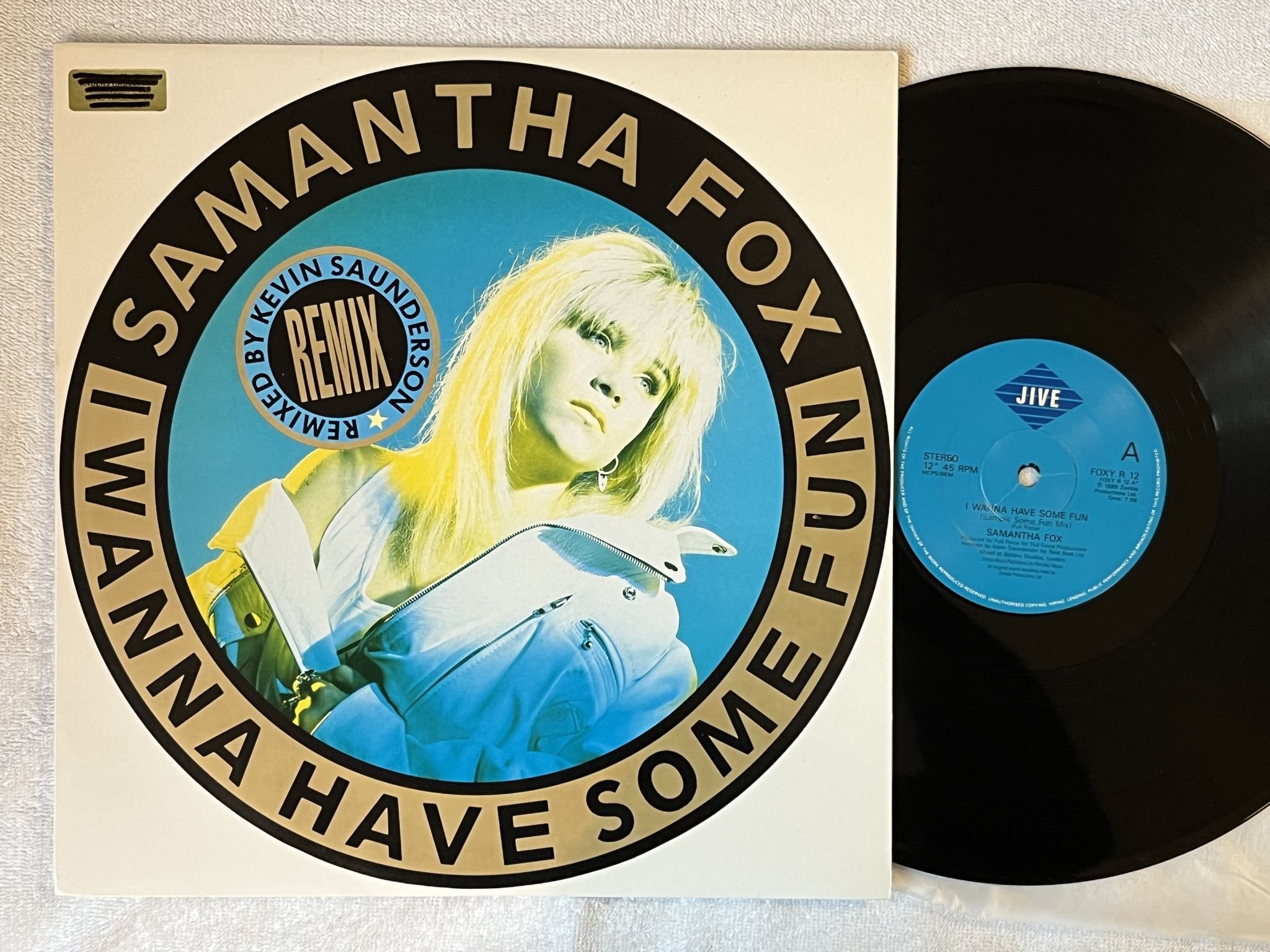 Omslagsbild för skivan SAMANTHA FOX I Wanna Have Some Fun 12"single -89 JIVE FOXY R 12