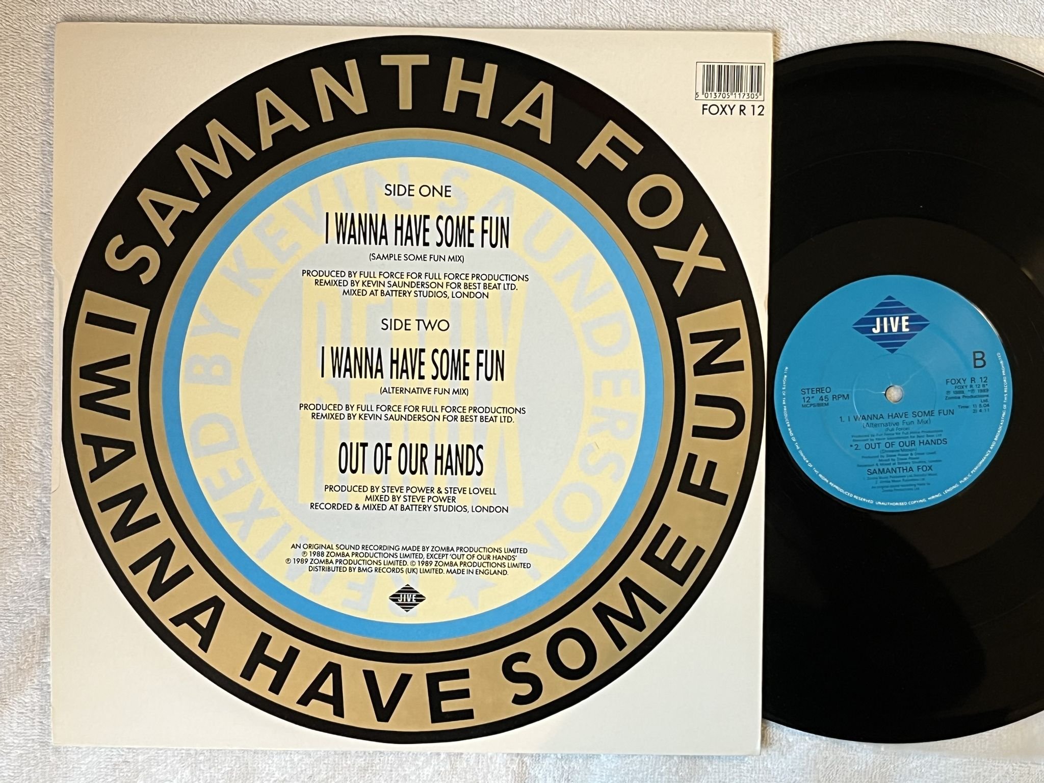 Omslagsbild för skivan SAMANTHA FOX I Wanna Have Some Fun 12"single -89 JIVE FOXY R 12