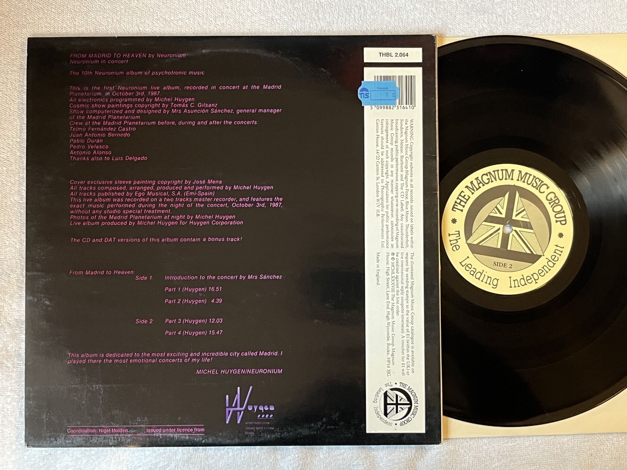 Omslagsbild för skivan NEURONIUM In Concert - From Madrid To Heaven LP UK THUNDERBOLT THBL 2064