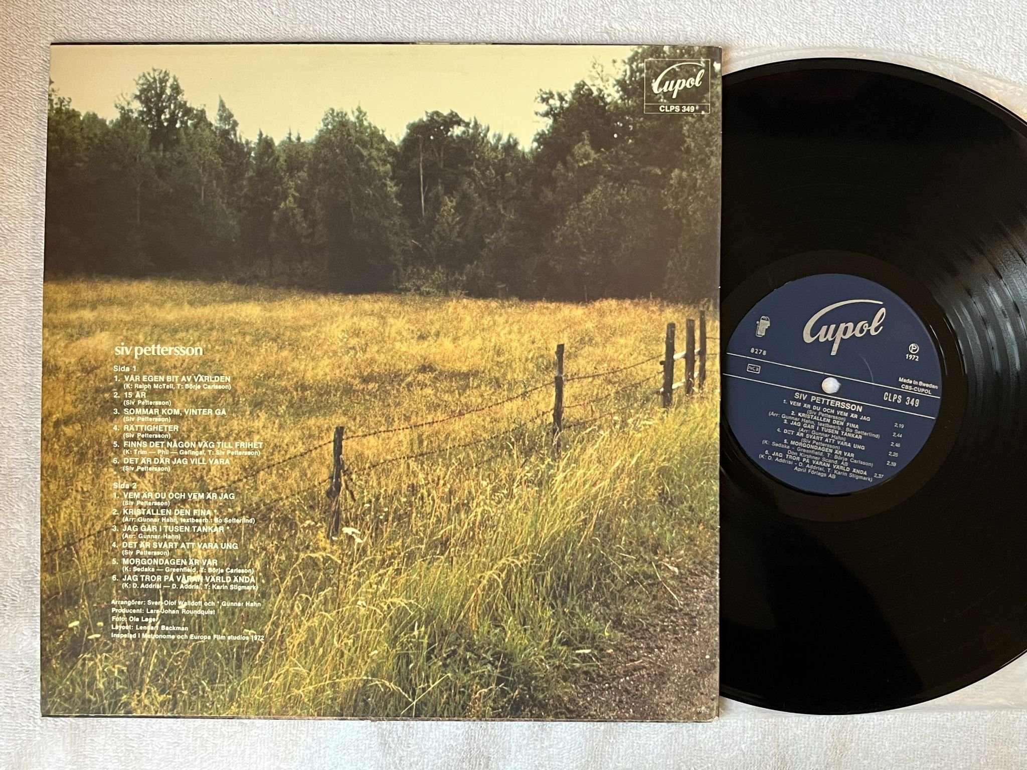 Omslagsbild för skivan SIV PETTERSSON s/t LP -72 CUPOL CLPS 349