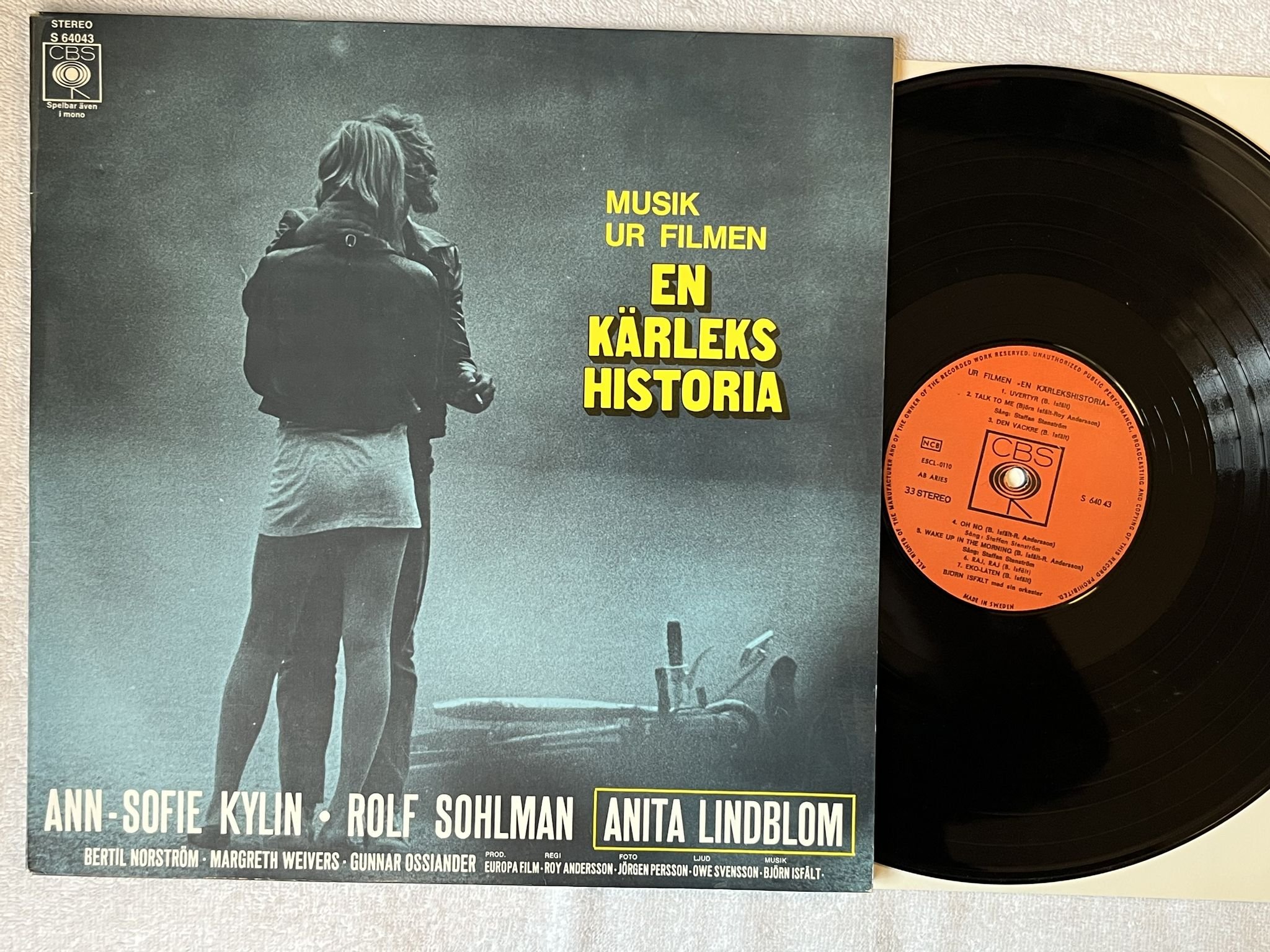 Omslagsbild för skivan En Kärlekshistoria LP -70 Swe CBS S 64043 *** SOUNDTRACK ***