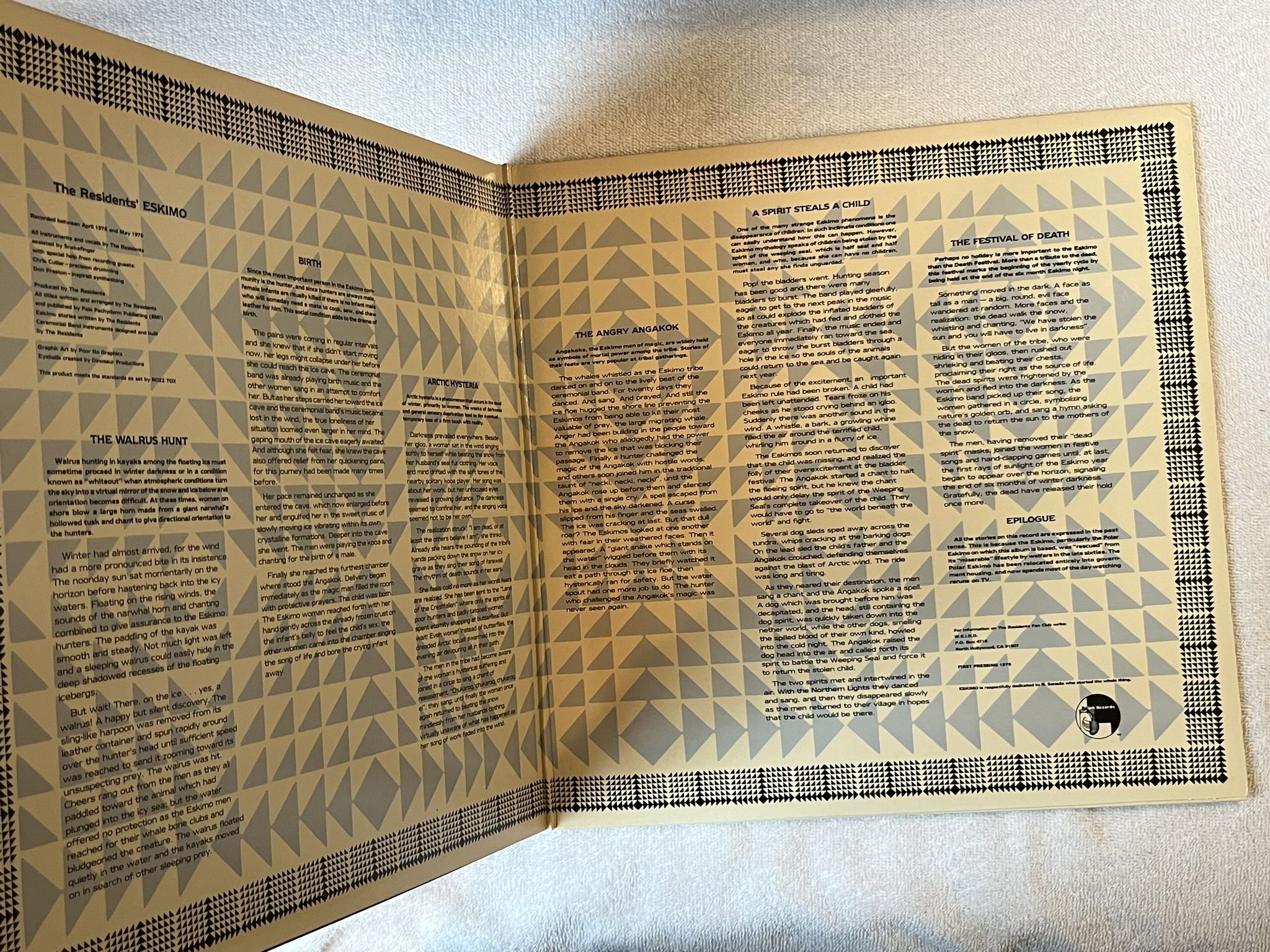 Omslagsbild för skivan THE RESIDENTS Eskimo LP -79 US RALPH ESK 7906 *** WHITE VINYL ***